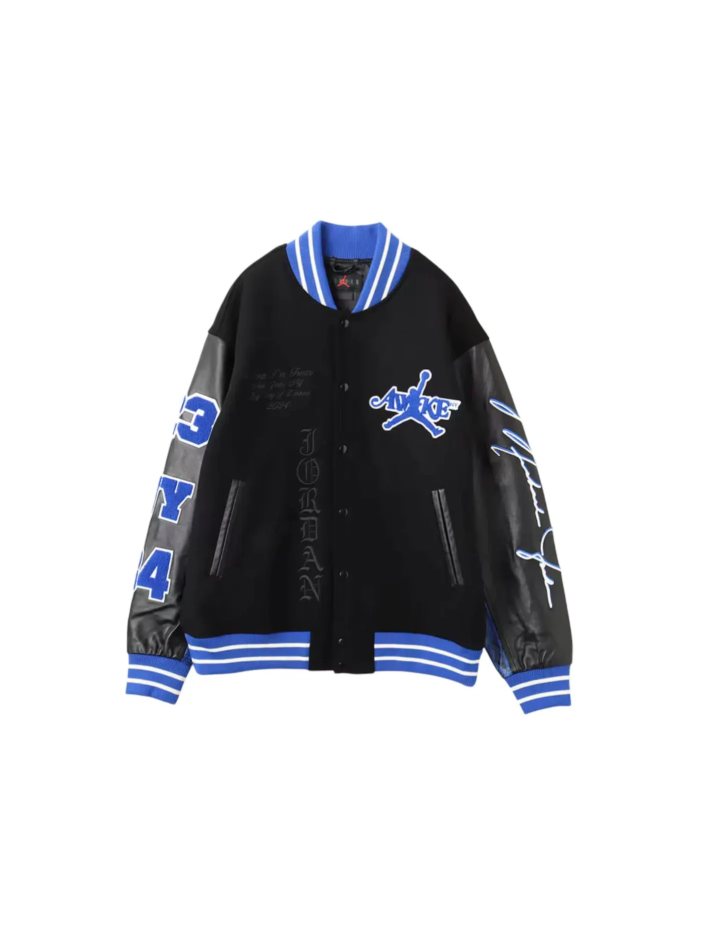 Мужская бомбер-куртка с принтом Jordan x Awake NY Varsity Jacket — изображение 1 из 3, черный