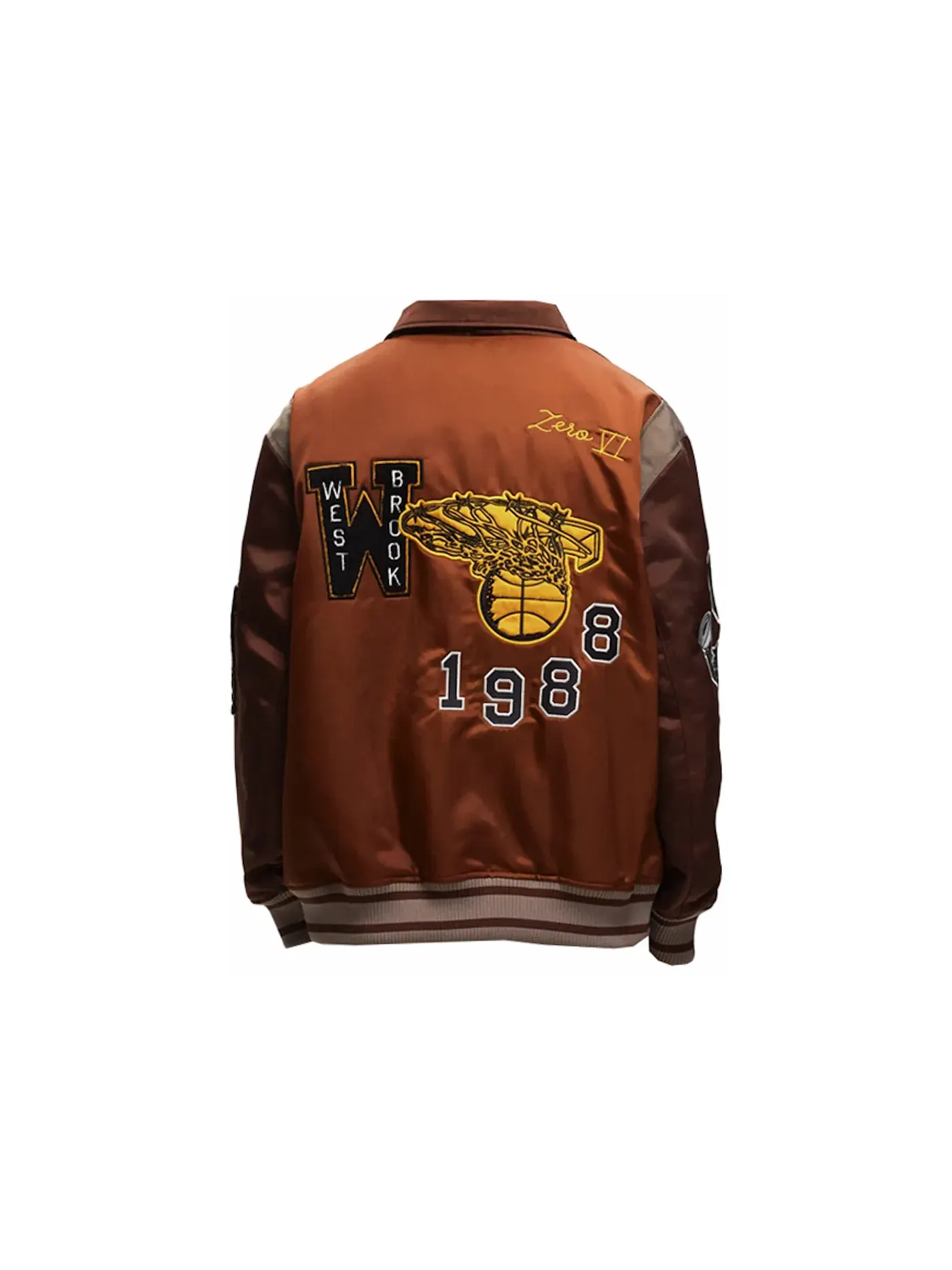 Мужская куртка-бомбер Jordan x Honor The Gift Westbrook Varsity Jacket — изображение 2 из 2, коричневый