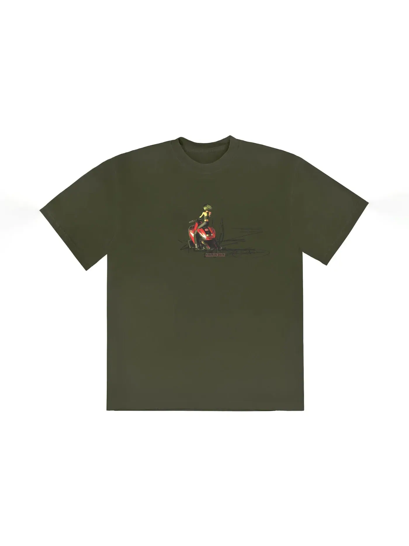 Мужская футболка с принтом Jordan x Travis Scott Cactus Jack Moto Girl Tee Green — изображение 1 из 1
