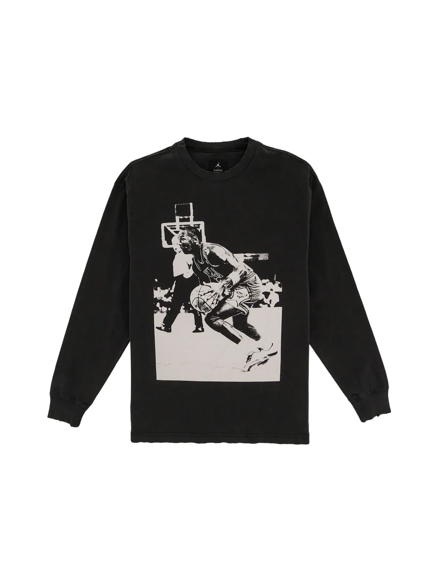 Мужская футболка с длинным рукавом Jordan x Union M J L S Tshirt Off Noir — изображение 1 из 2, черный
