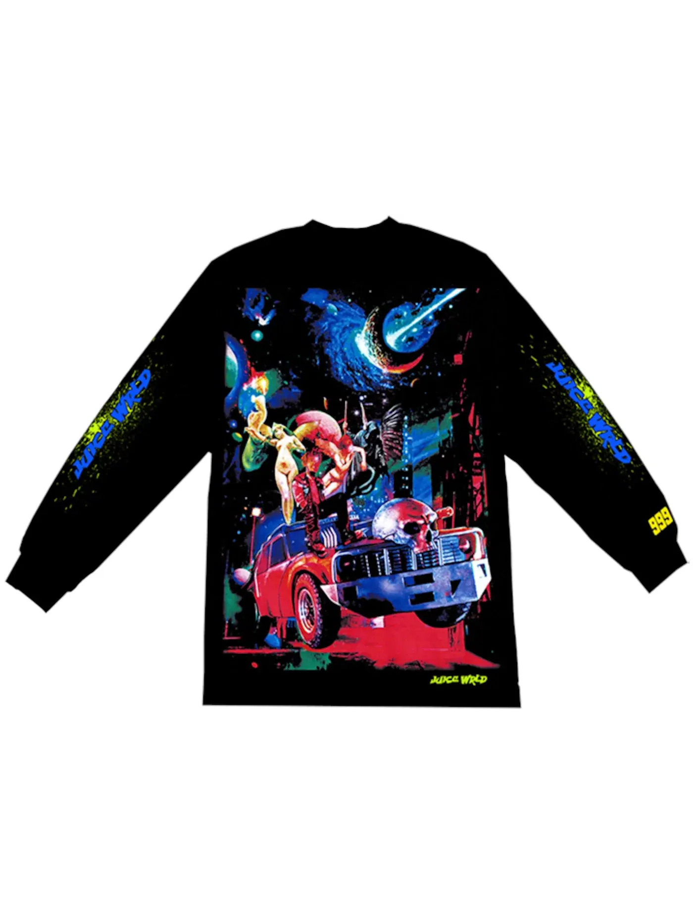 Мужской лонгслив с принтом Cosmic Longsleeve Juice Wrld — изображение 2 из 2, черный