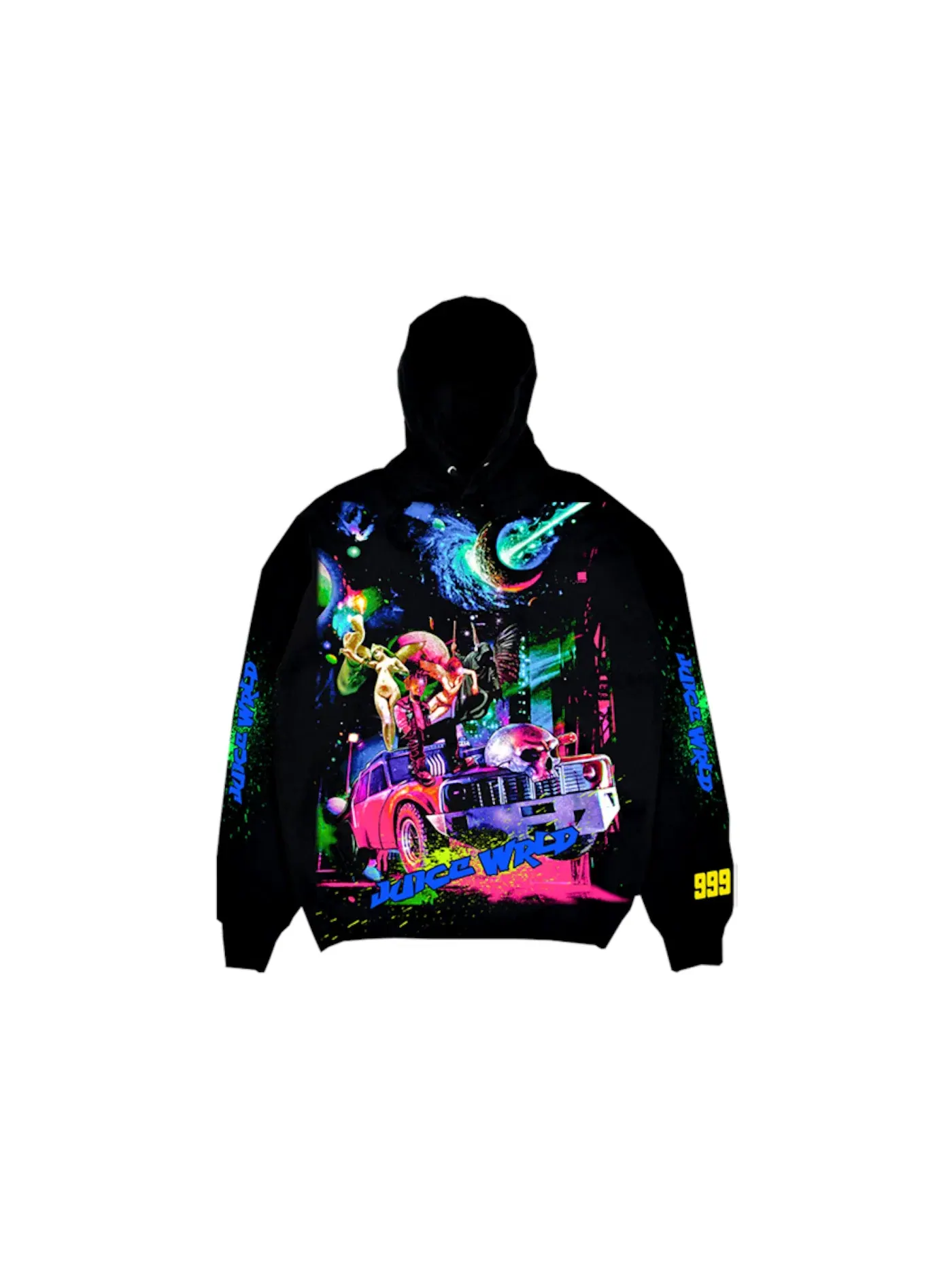 Мужской худи с принтом Juice Wrld x Vlone Cosmic Hoodie — изображение 2 из 2, черный