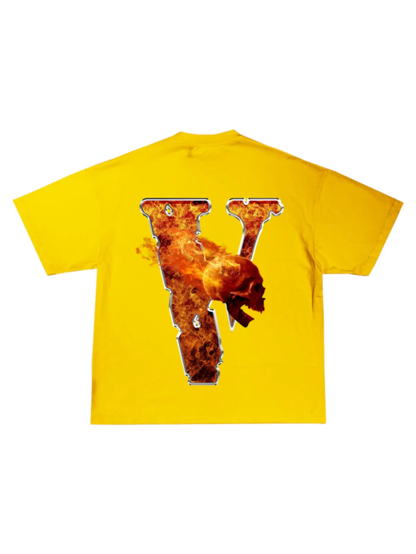 Мужская футболка с принтом Juice Wrld x Vlone Inferno Tee Juice Wrld — изображение 1 из 1, желтый