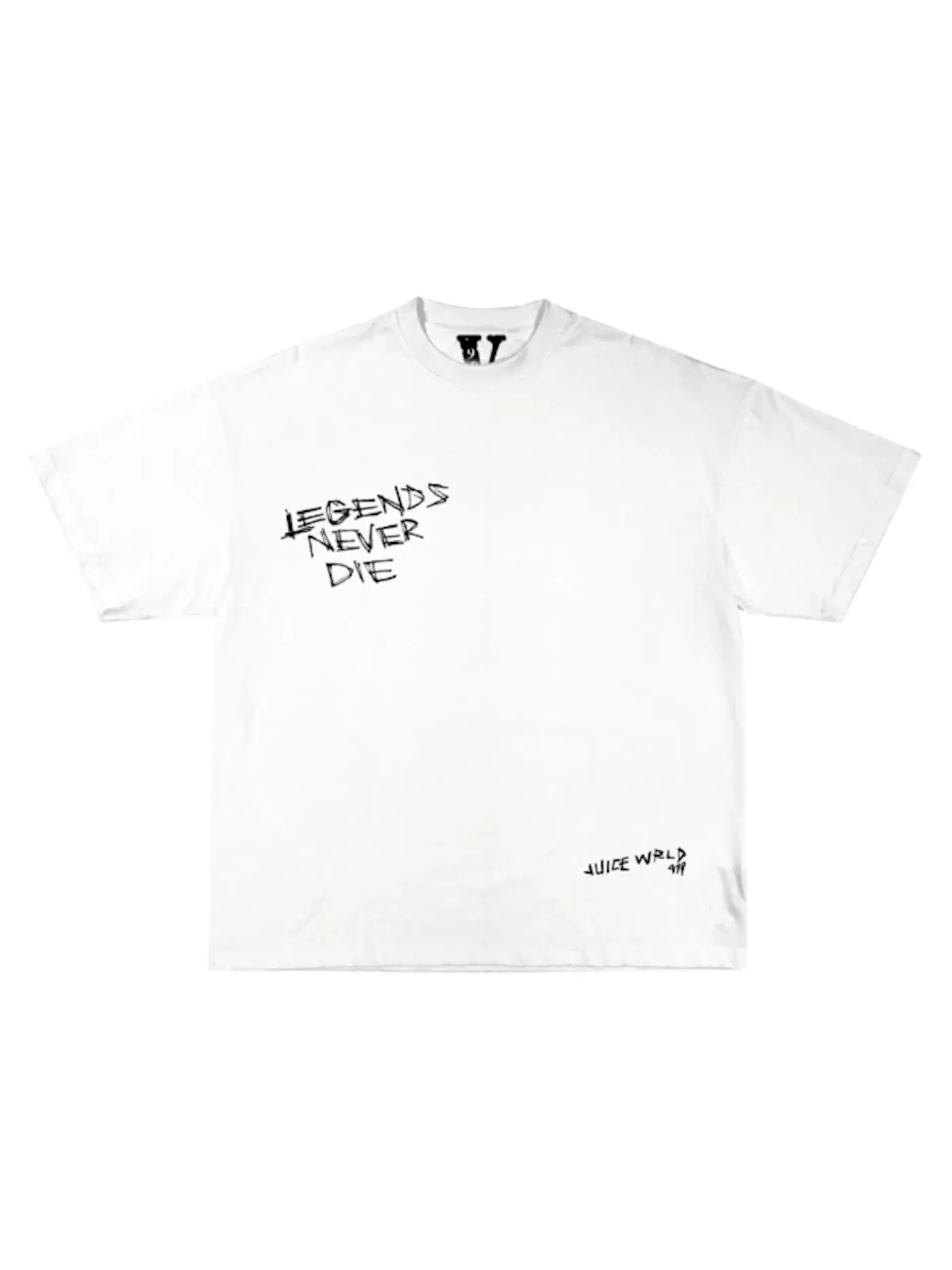 Мужская футболка с принтом Legends Never Die Juice Wrld — изображение 2 из 2, белый