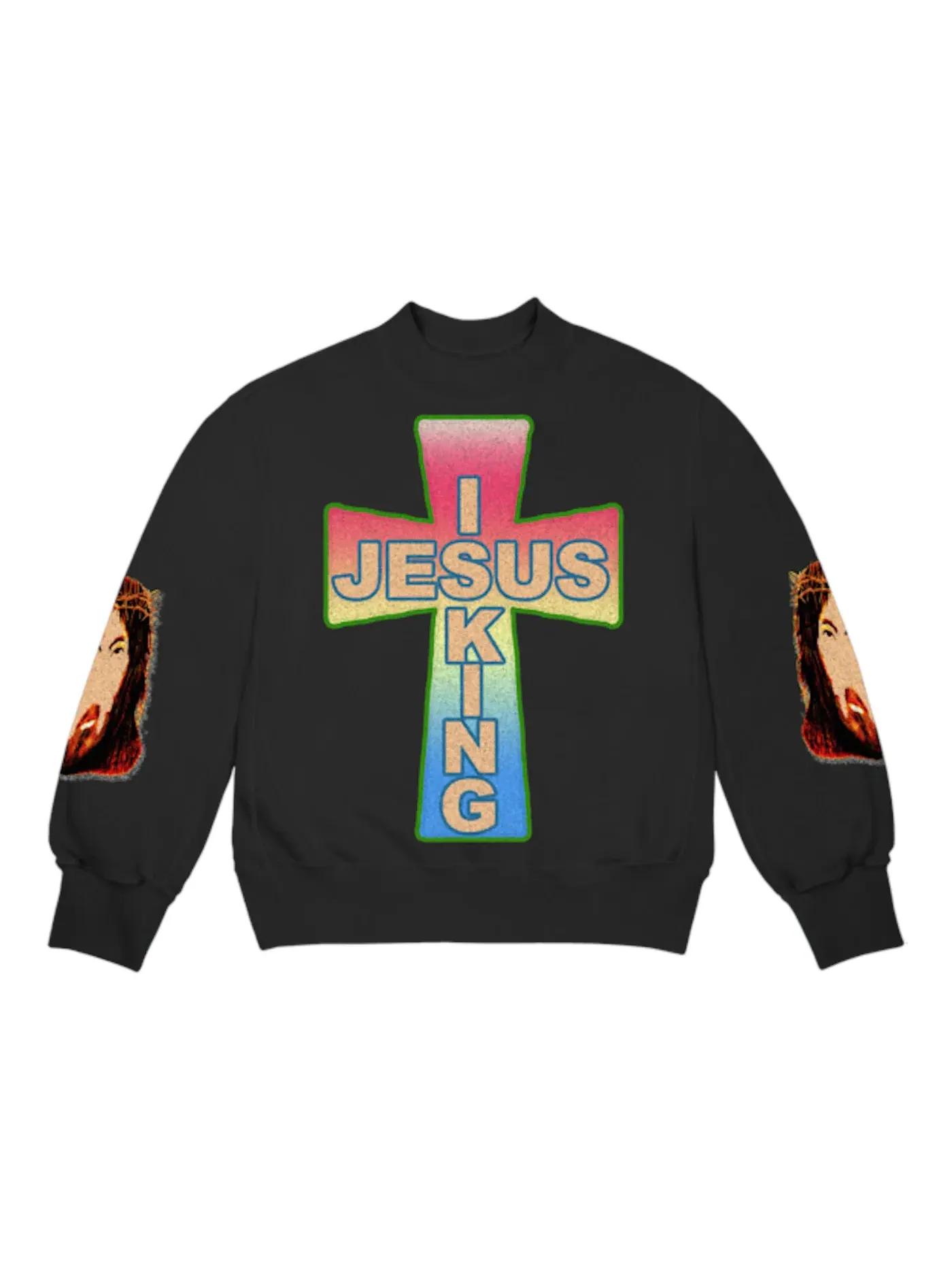 Мужской свитшот-кроп с длинным рукавом Crewneck Kanye West — изображение 1 из 1, черный