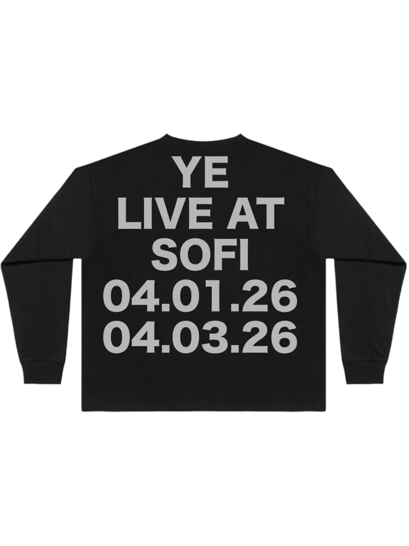 Мужская футболка с длинным рукавом Ye Live Tee Kanye West — изображение 2 из 2, черный