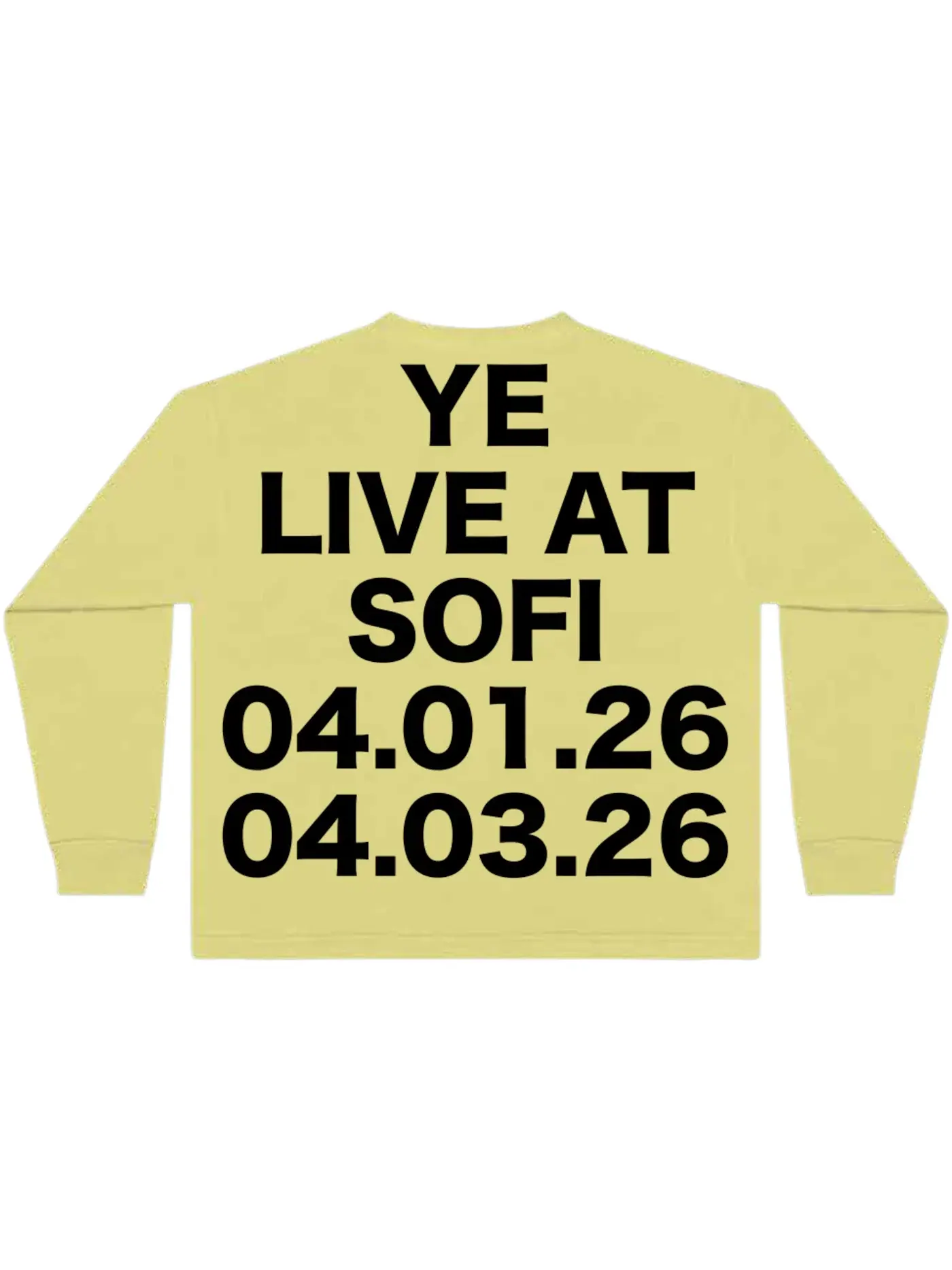 Мужская футболка с принтом Kanye West Bully LS-O3 Ye Live Tee — изображение 2 из 2, желтый