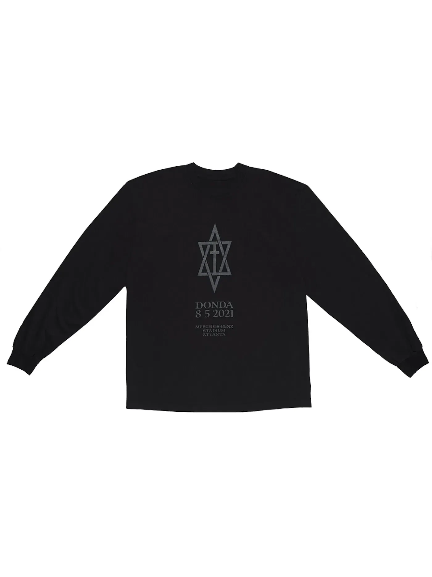 Мужская футболка с длинным рукавом Donda August 5 Listening Event Kanye West — изображение 1 из 1, черный