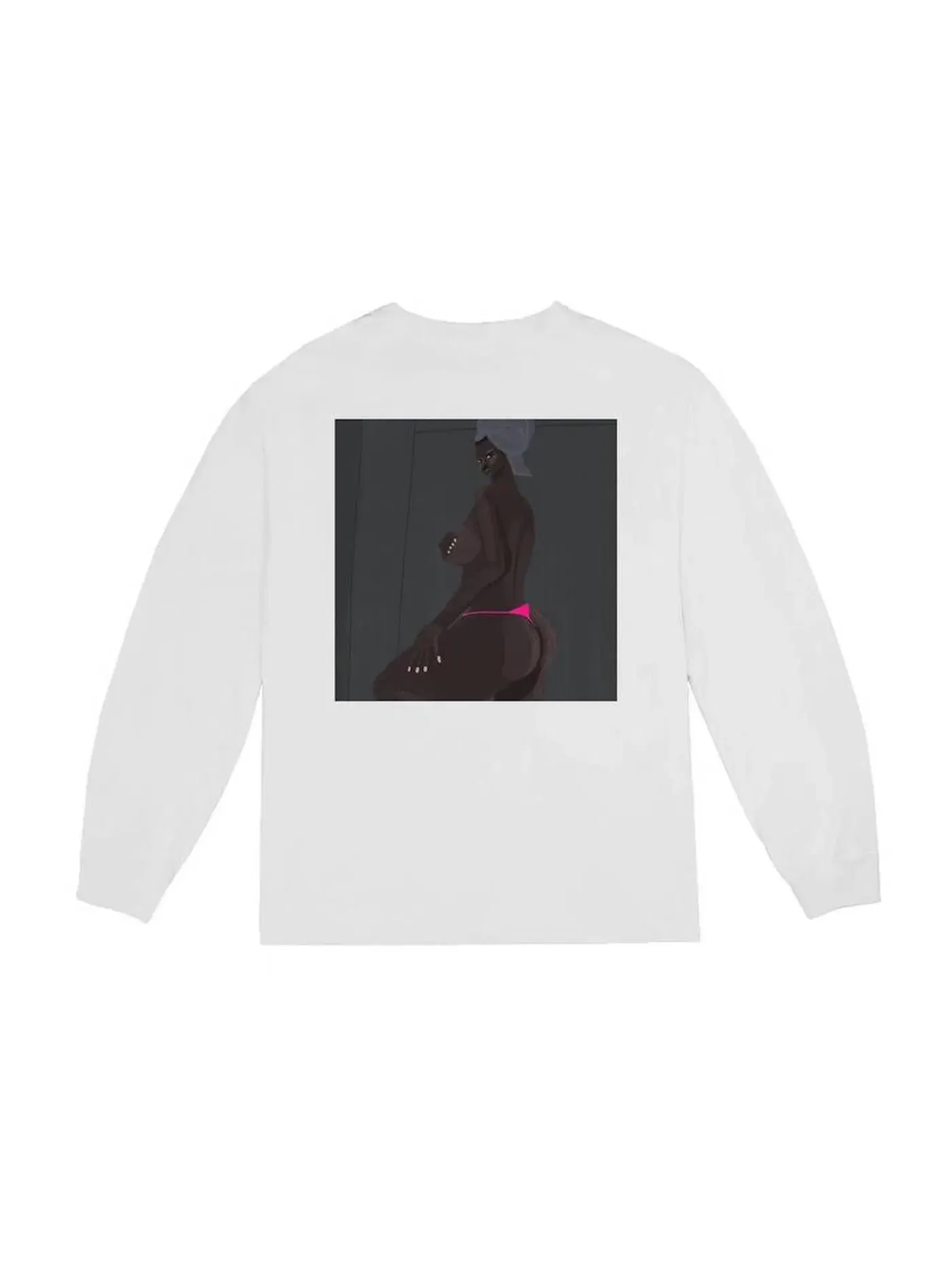 Мужская футболка с длинным рукавом с принтом Kanye West I Love It — изображение 2 из 2, белый
