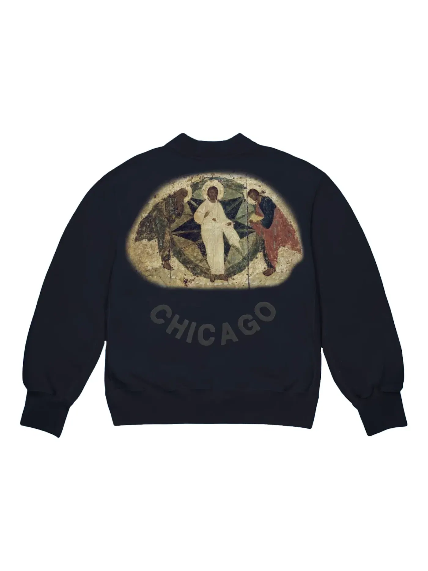 Мужской свитшот с принтом Crewneck Kanye West — изображение 2 из 2, темно-синий