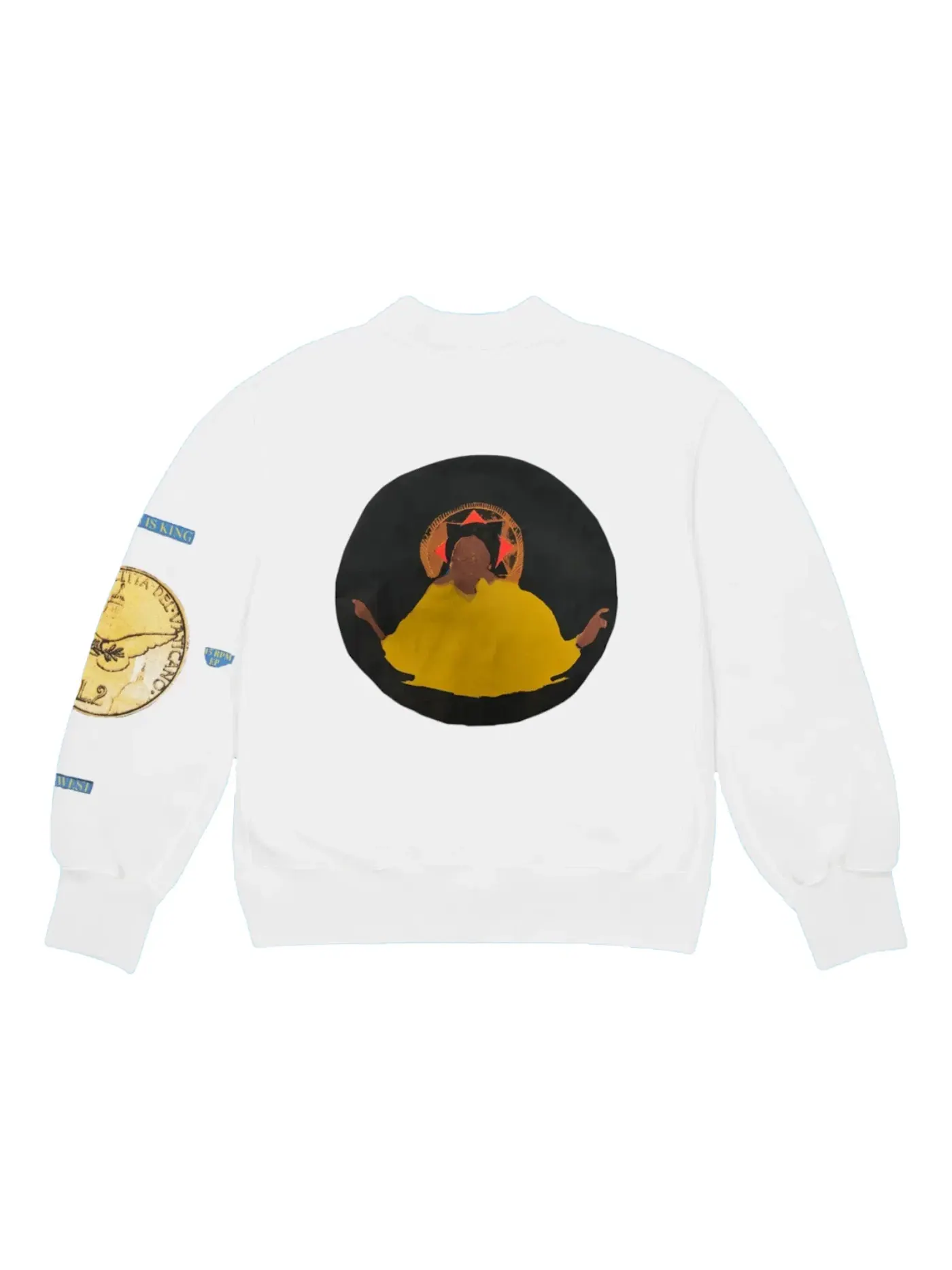Мужской свитшот с принтом Kanye West Crewneck — изображение 2 из 2, белый
