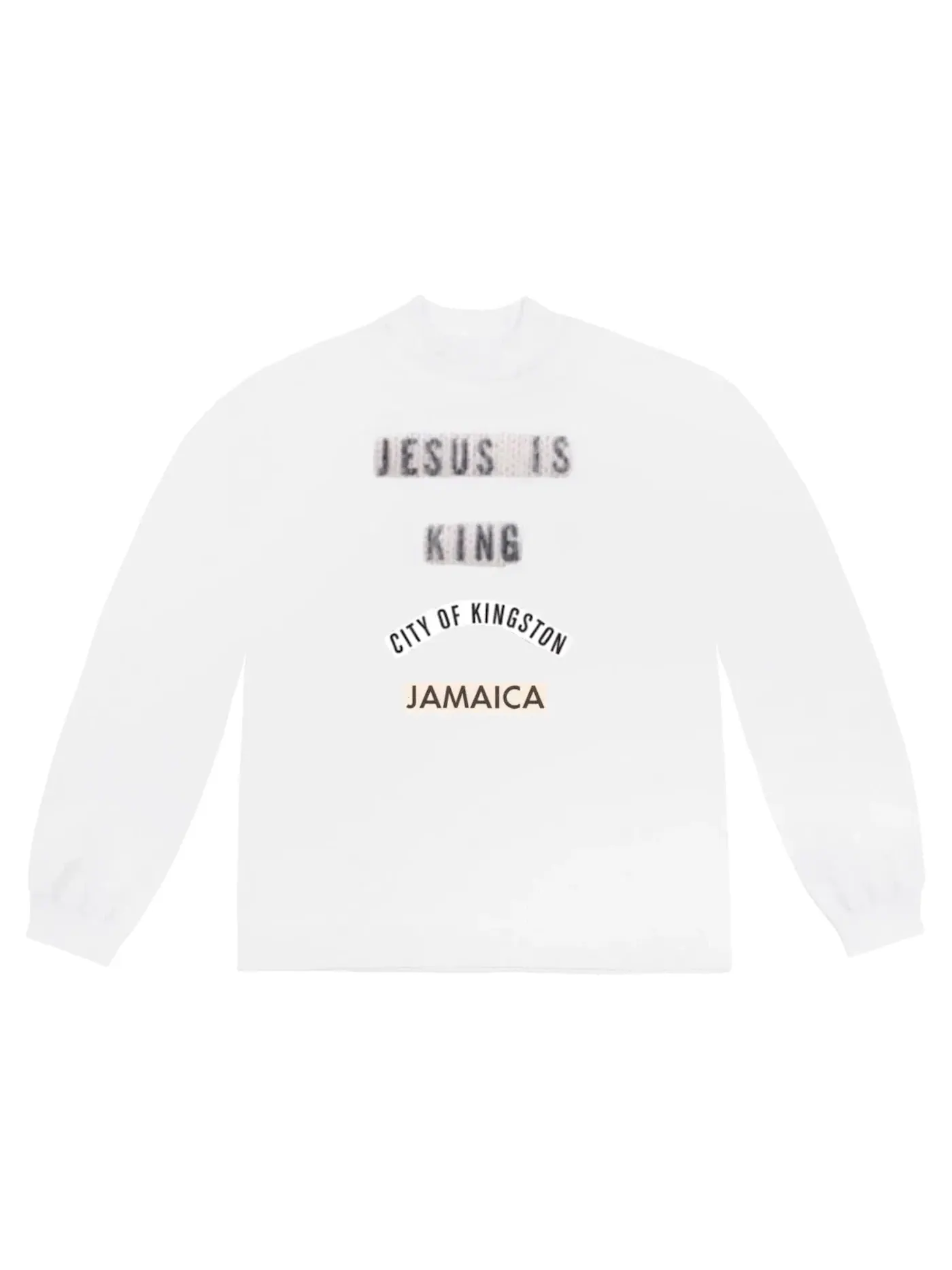 Мужская футболка с длинным рукавом Kanye West Jesus Is King Jamaica Long Sleeve — изображение 1 из 1, белый