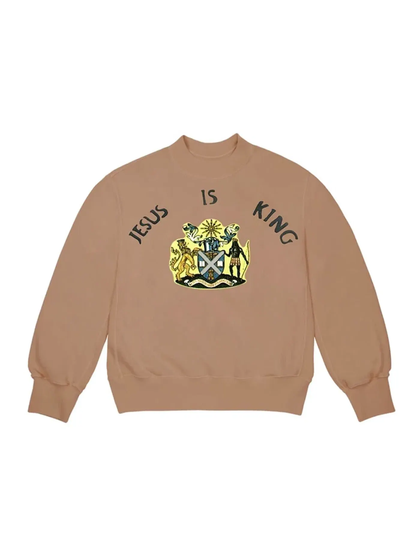 Мужской свитшот с принтом Kanye West Jesus Is King Jamaica Seal Crewneck — изображение 1 из 1, коричневый