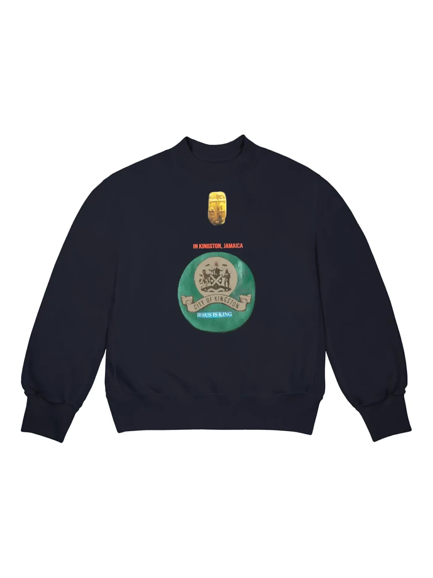 Мужской свитшот с принтом Crewneck Kanye West — изображение 1 из 1, темно-синий