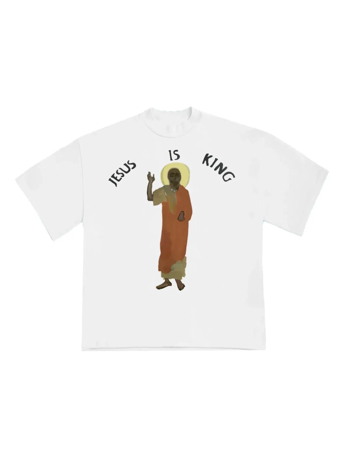 Мужская футболка с принтом Kanye West Jesus Is King T Shirt — изображение 1 из 1, белый