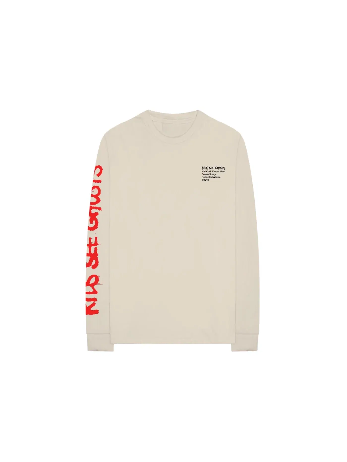 Детская футболка с принтом Kids See Ghosts Kanye West — изображение 1 из 2, бежевый