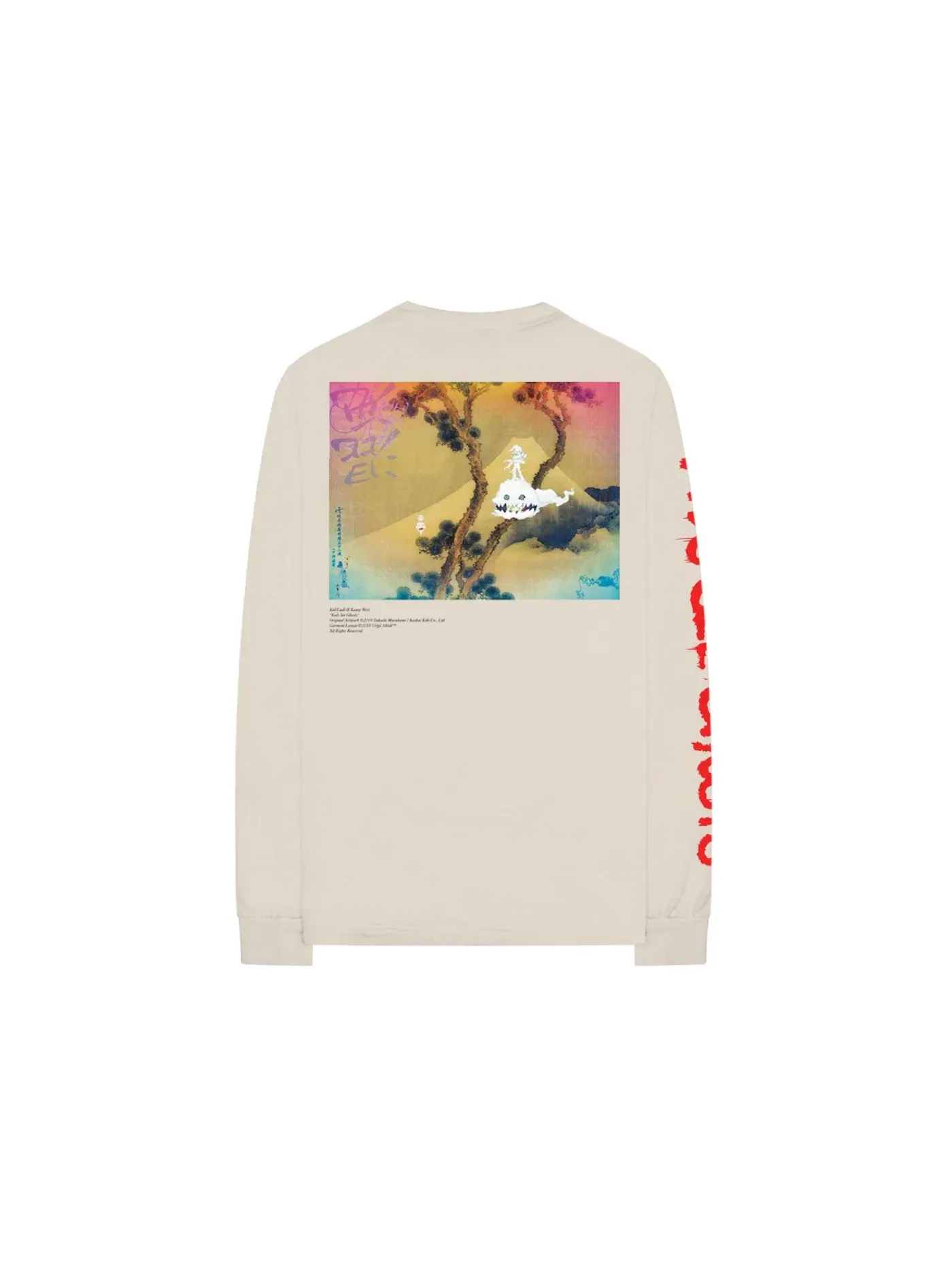Детская футболка с принтом Kids See Ghosts Kanye West — изображение 2 из 2, бежевый