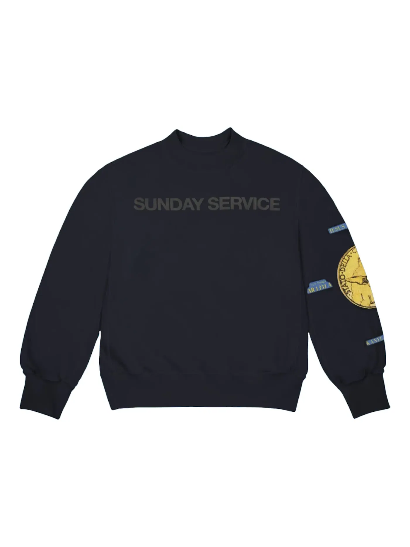 Мужской свитшот с принтом Kanye West Crewneck — изображение 1 из 1, темно-синий