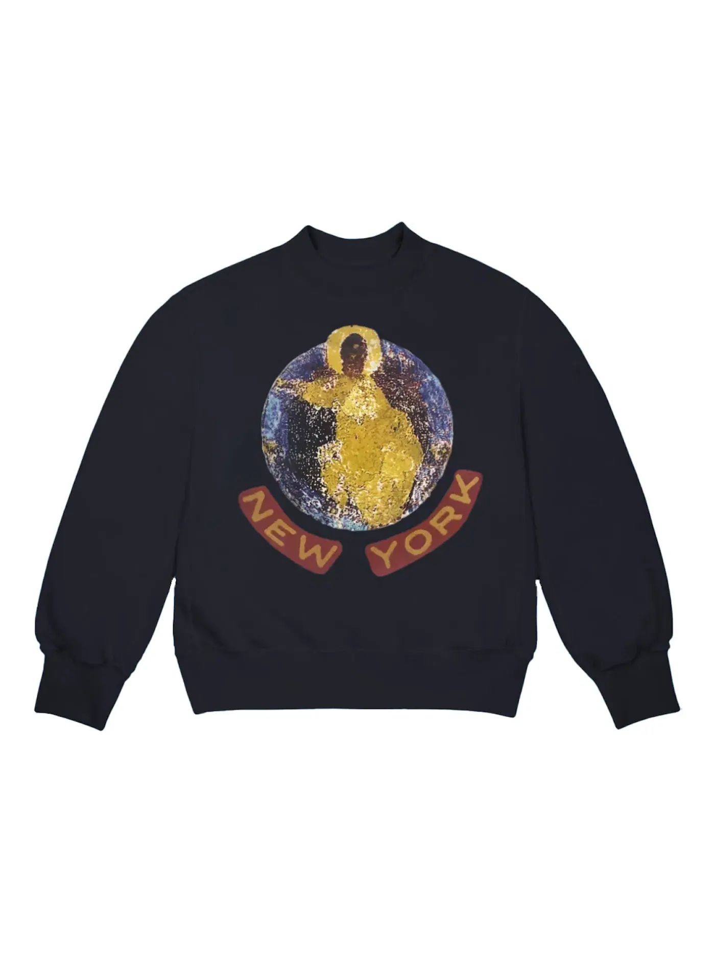 Мужской свитшот с принтом Crewneck Kanye West — изображение 1 из 2, темно-синий