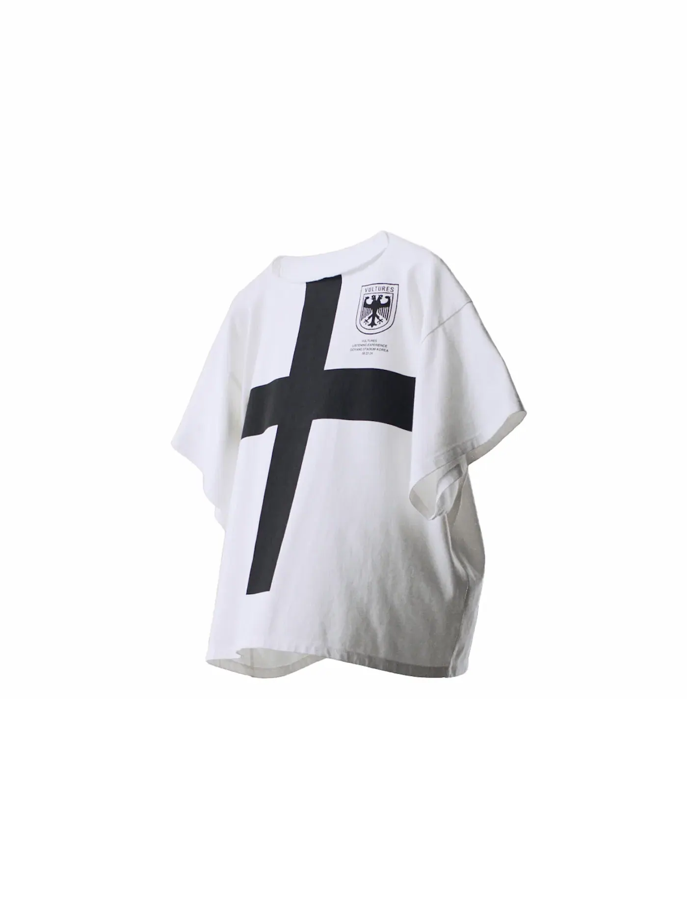 Детская футболка с принтом Kanye West VULTURES Korea Exclusive T-Shirt — изображение 1 из 2, белый