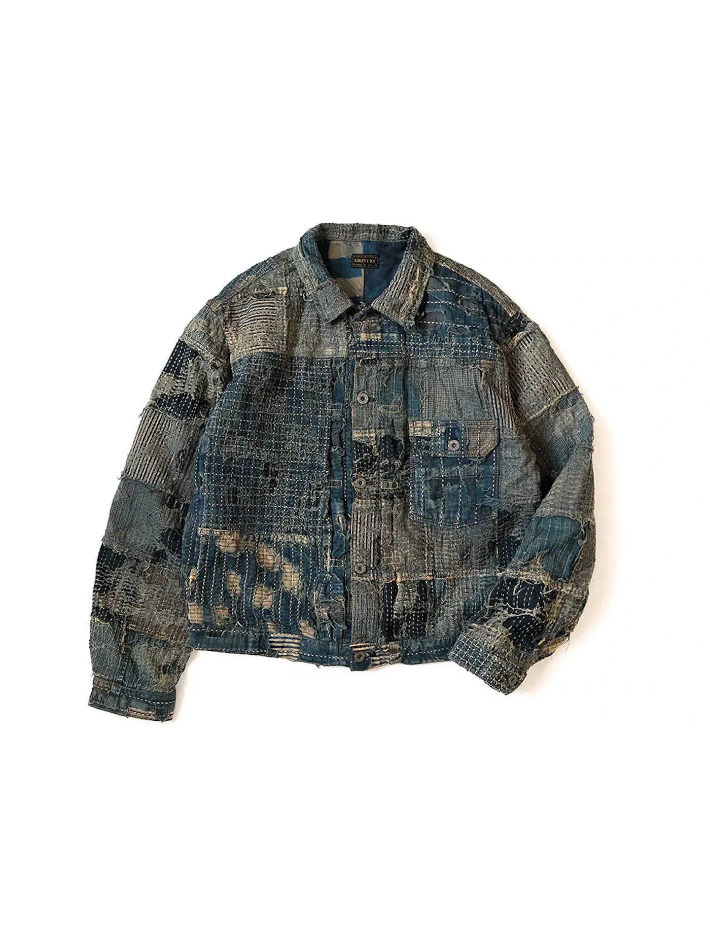 Мужская куртка с боро-патчворком Kapital Boro Spring 1st 2022 Jacket — изображение 1 из 1, синий