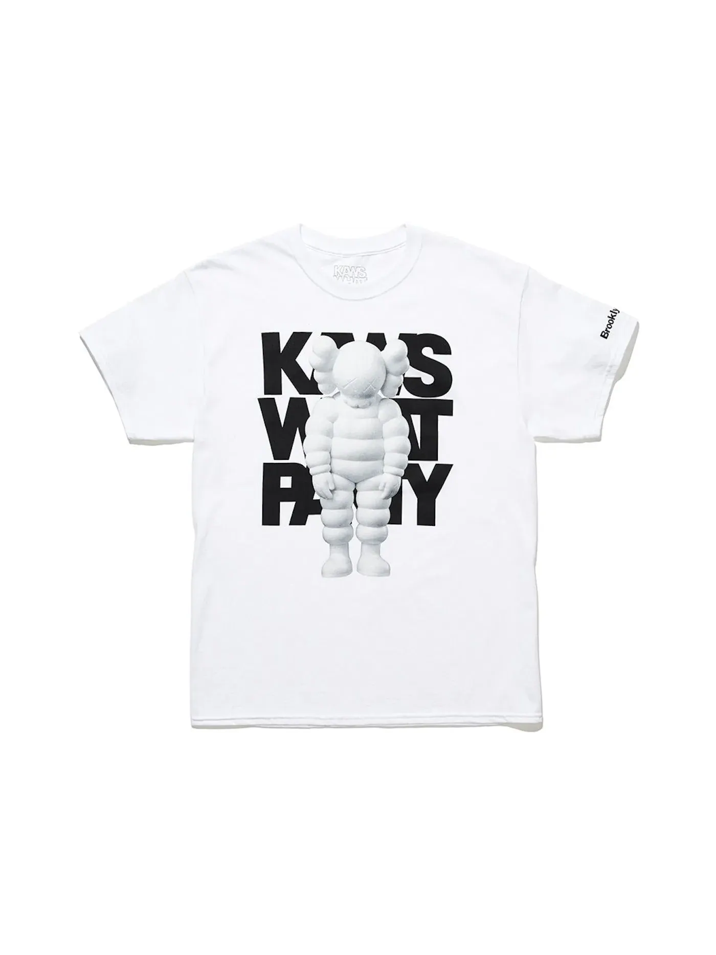 Мужская футболка с принтом WHAT PARTY KAWS — изображение 1 из 1, белый/белый