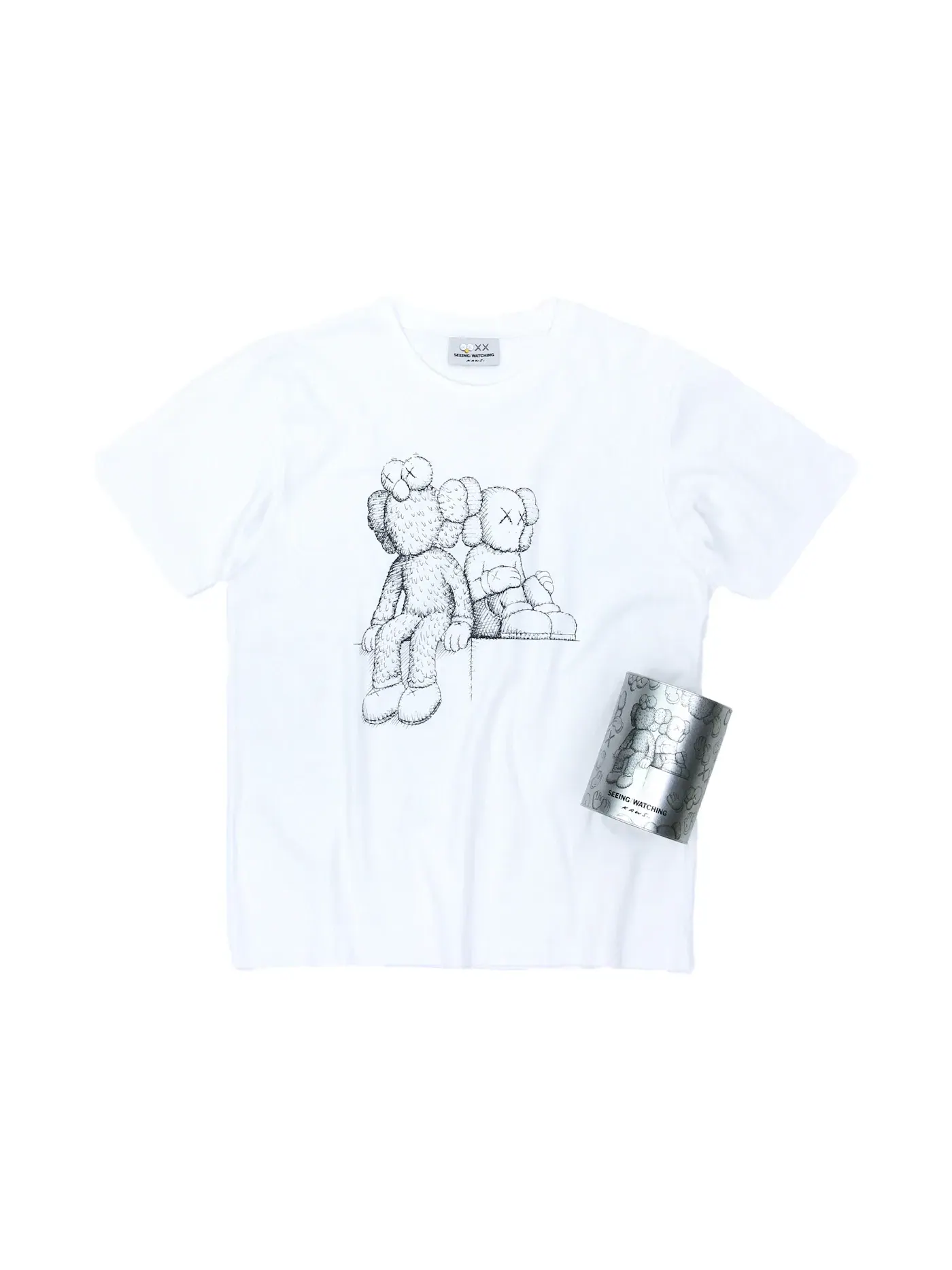 Мужская футболка с принтом Seeing/Watching Canned Tee KAWS — изображение 1 из 1, белый
