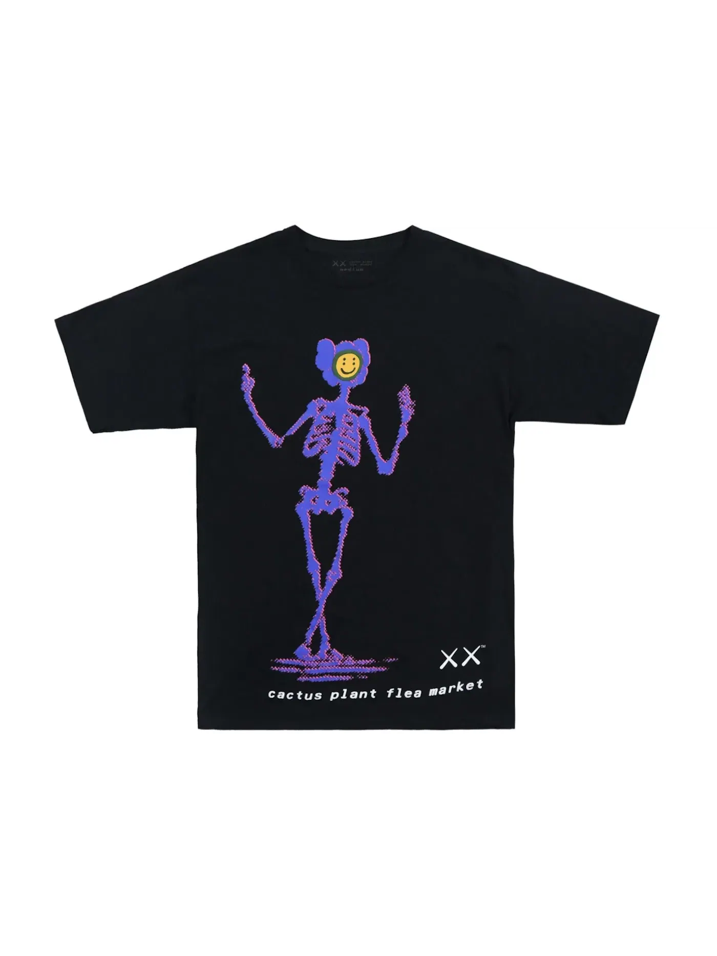Мужская футболка с принтом KAWS x Cactus Plant Flea Market T-shirt — изображение 1 из 1, черный