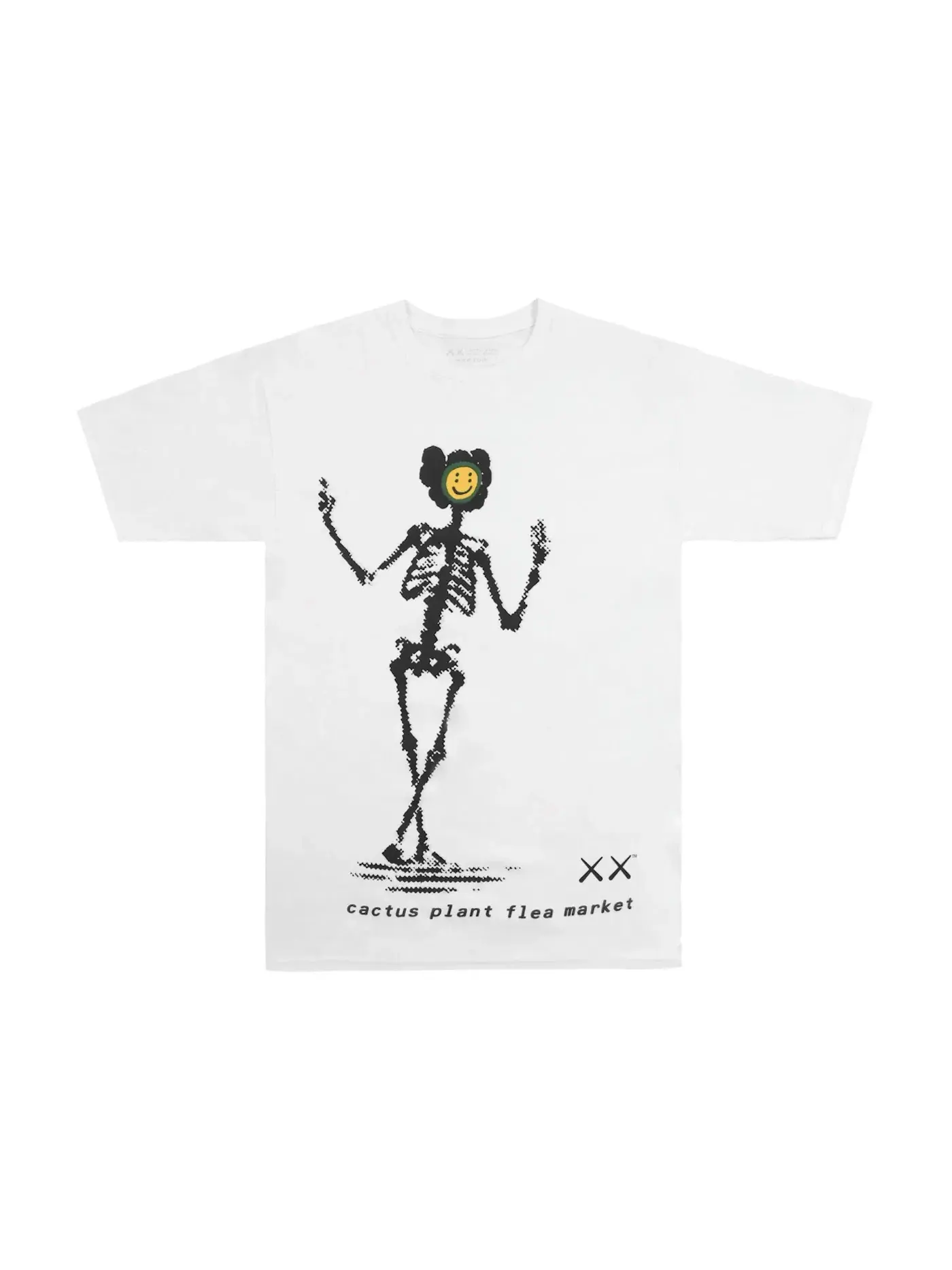 Мужская футболка с принтом KAWS x Cactus Plant Flea Market T-shirt — изображение 1 из 1, белый