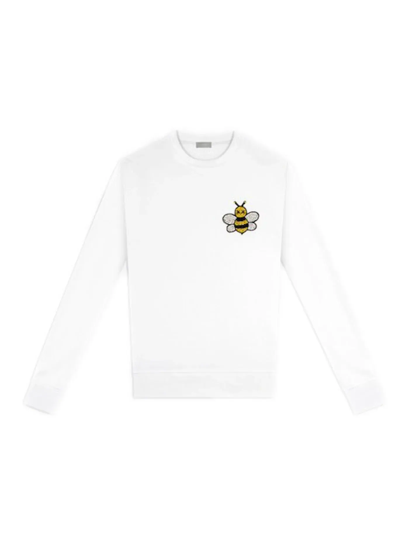 Мужской свитшот с принтом KAWS x Dior Jeweled Bee Crewneck Sweatshirt KAWS — изображение 1 из 1, белый