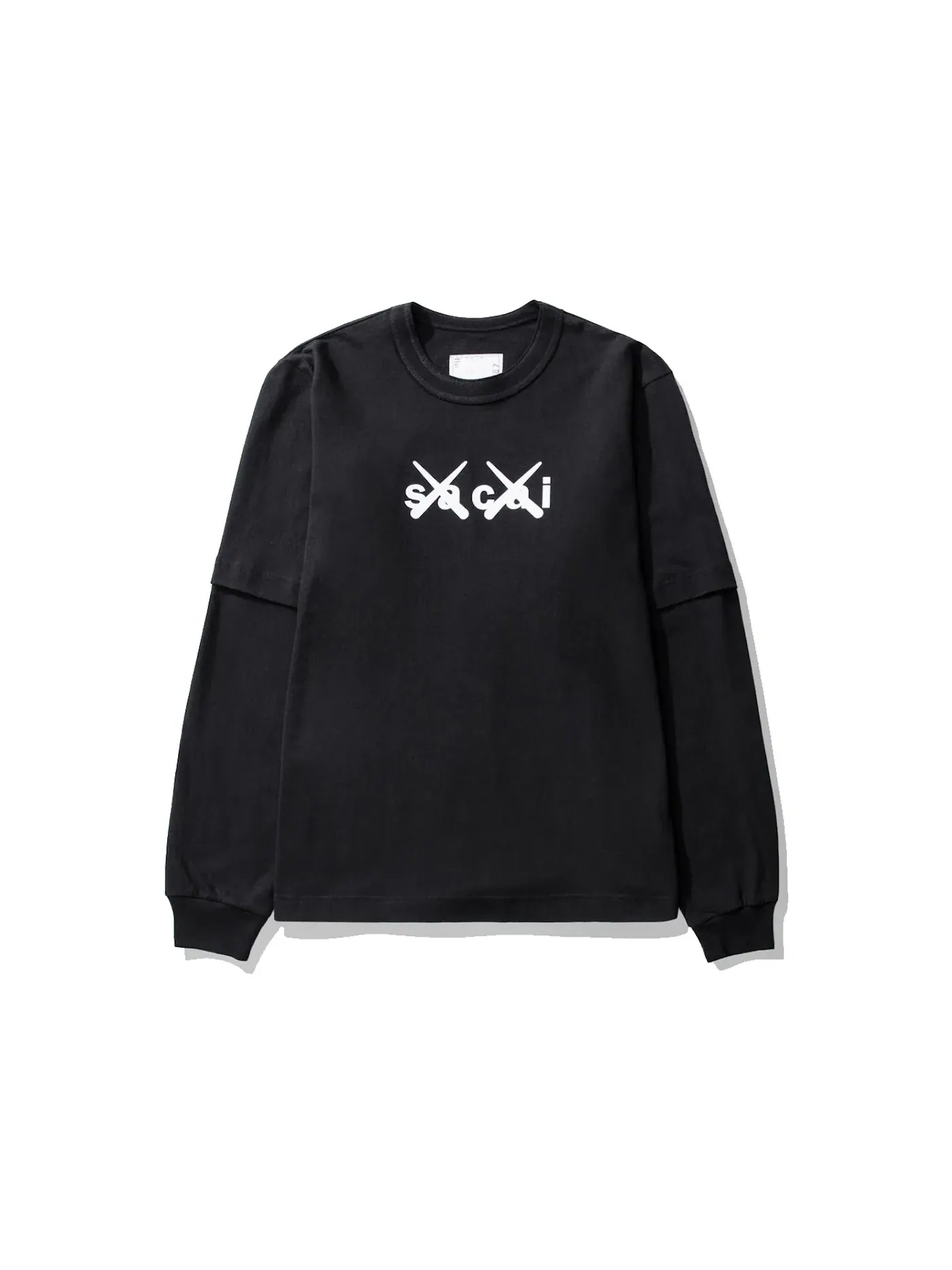 Мужская футболка с длинным рукавом с принтом KAWS x Sacai Flock Print KAWS — изображение 1 из 2, черный