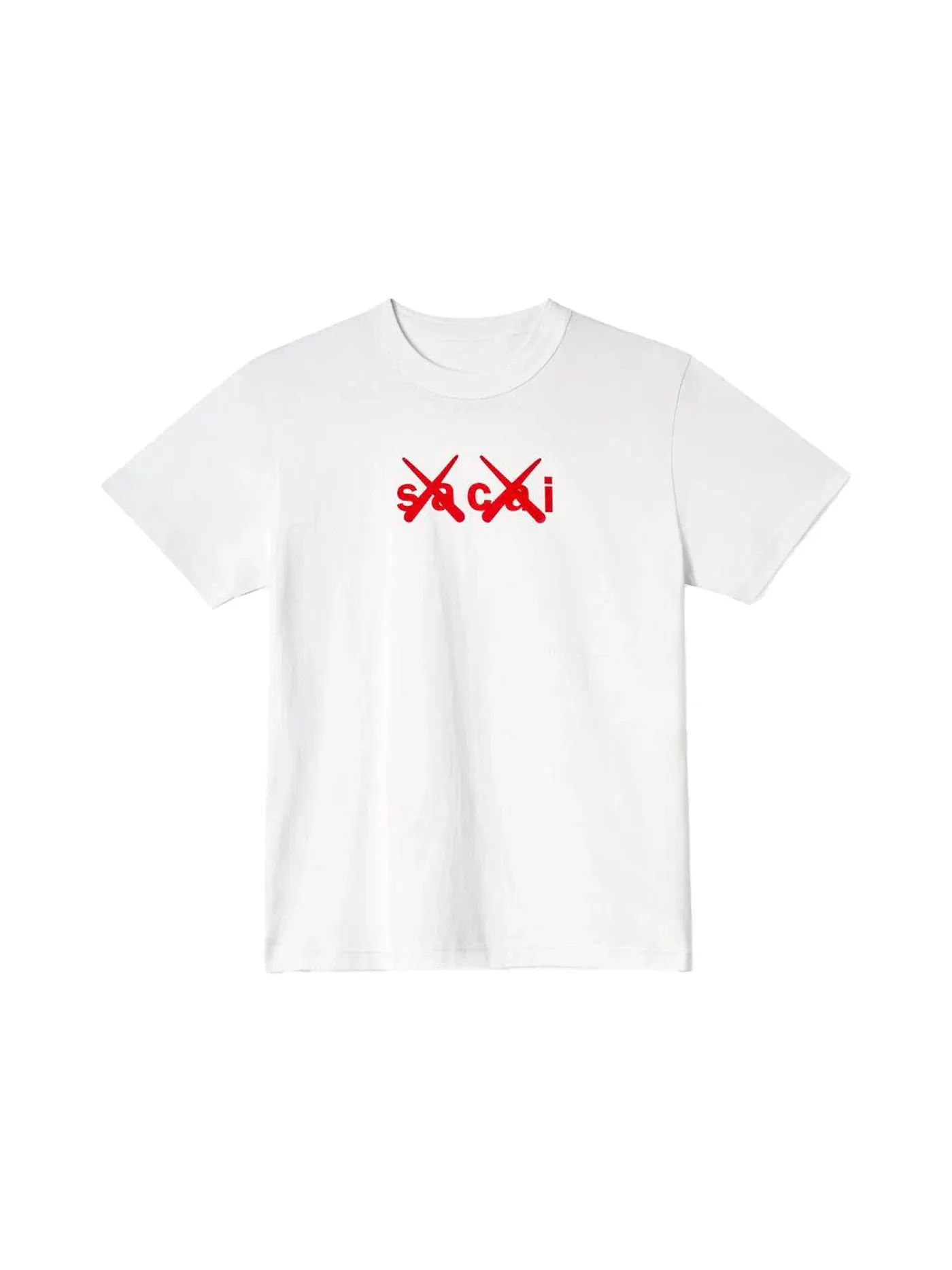 Мужская футболка с принтом KAWS x Sacai Flock Print T-shirt — изображение 1 из 2, белый/красный