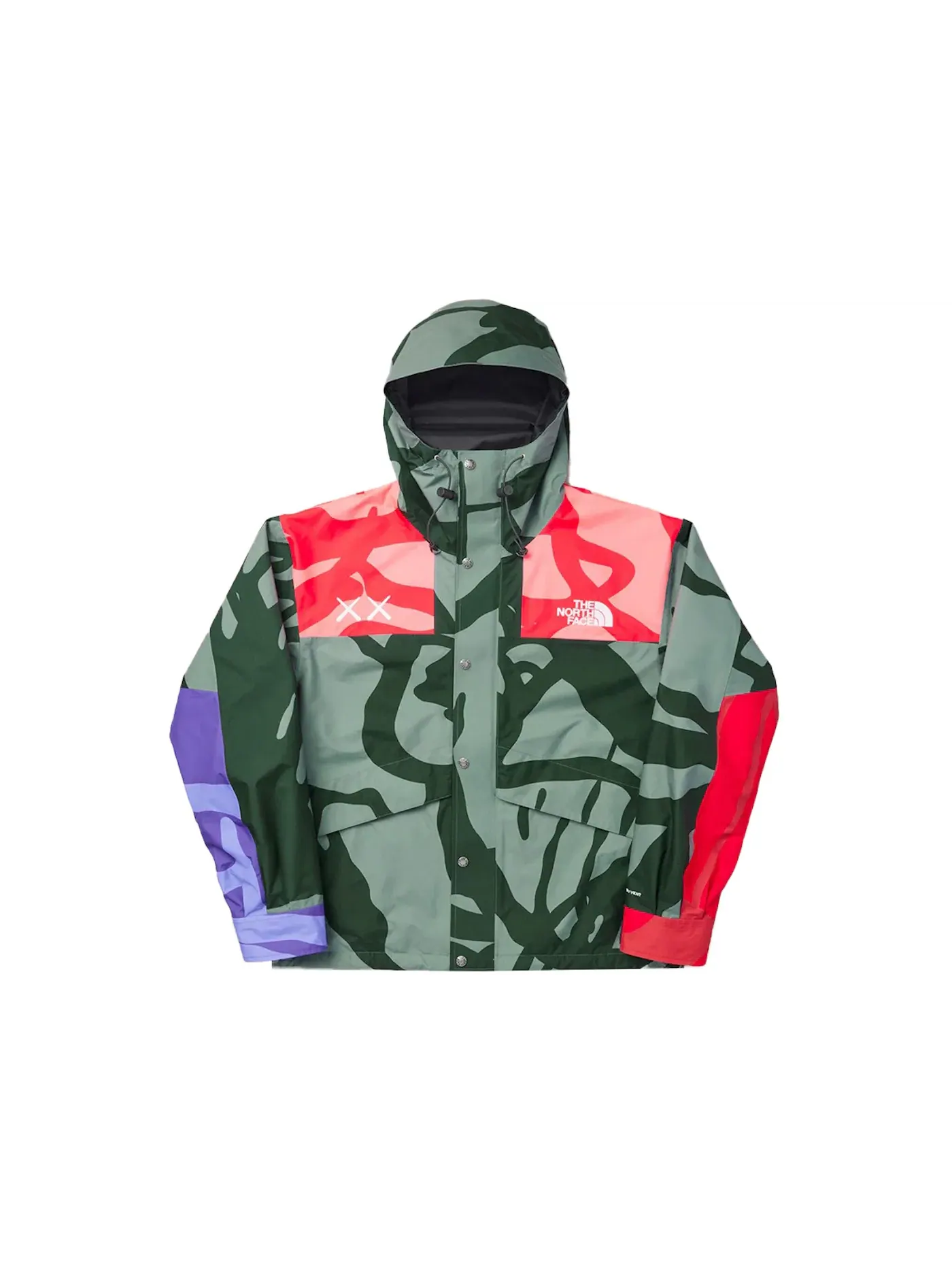 Мужская куртка с принтом KAWS x The North Face Retro 1986 Mountain Jacket — изображение 1 из 1, зеленый