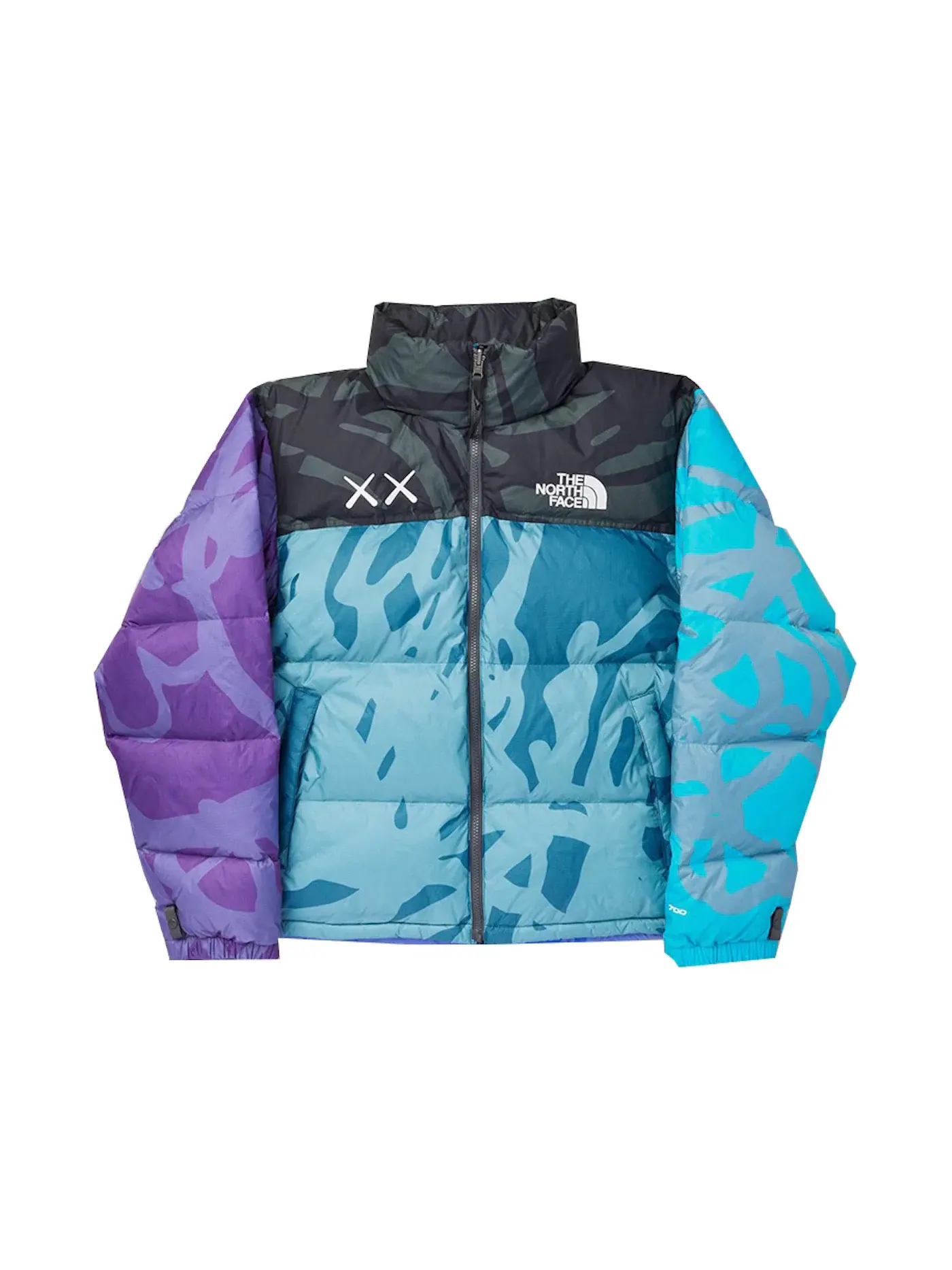 Мужская куртка с принтом KAWS x The North Face Nuptse Jacket — изображение 1 из 1, синий