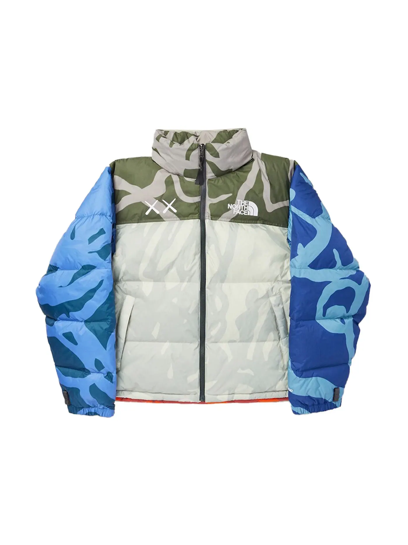 Мужская куртка с принтом KAWS x The North Face Retro 1996 Nuptse Jacket Moonlight Ivory Nuptse Print — изображение 1 из 1