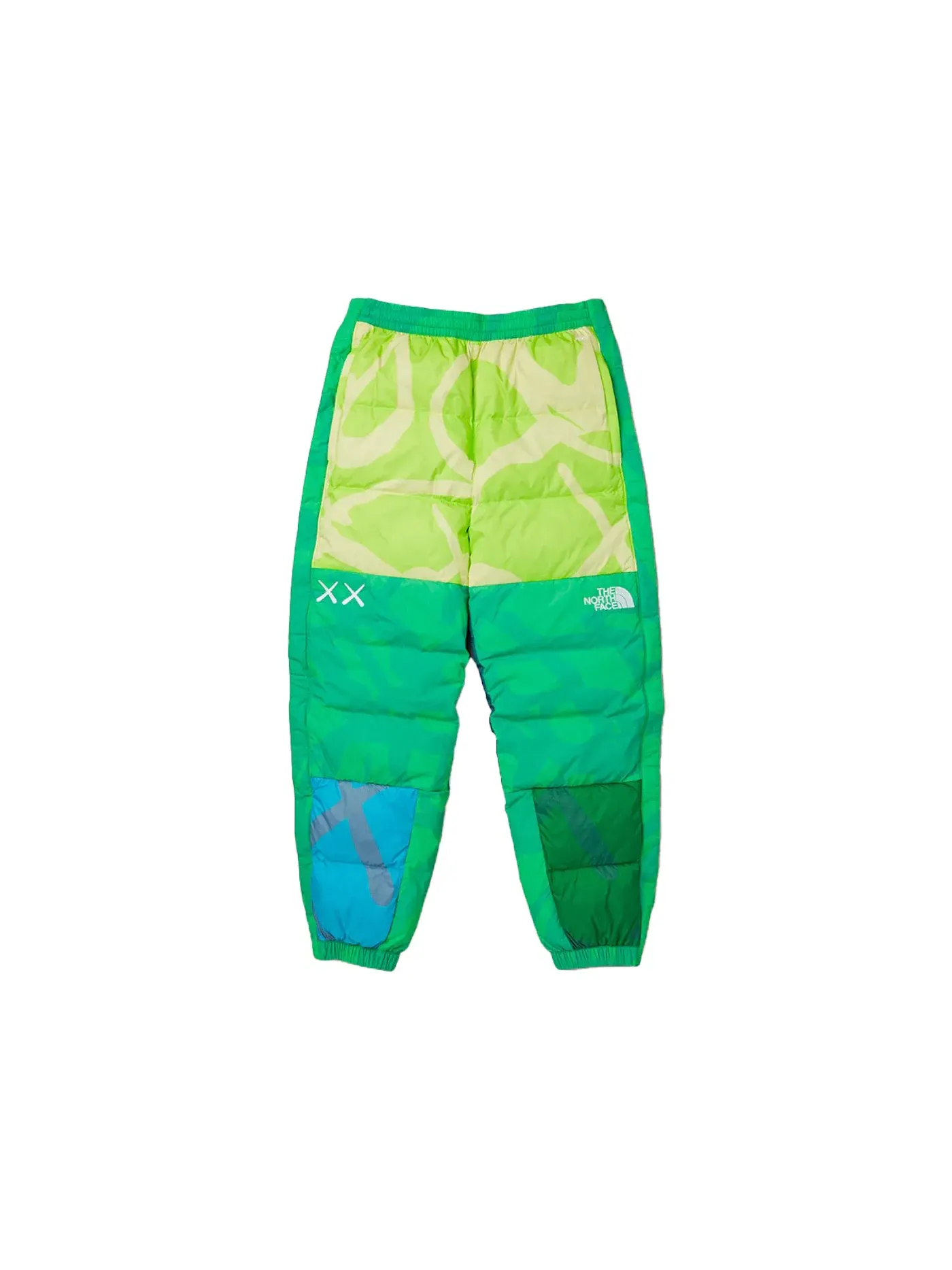 Мужские штаны с утеплением KAWS x The North Face Retro 1996 Nuptse Pants — изображение 1 из 1, зеленый