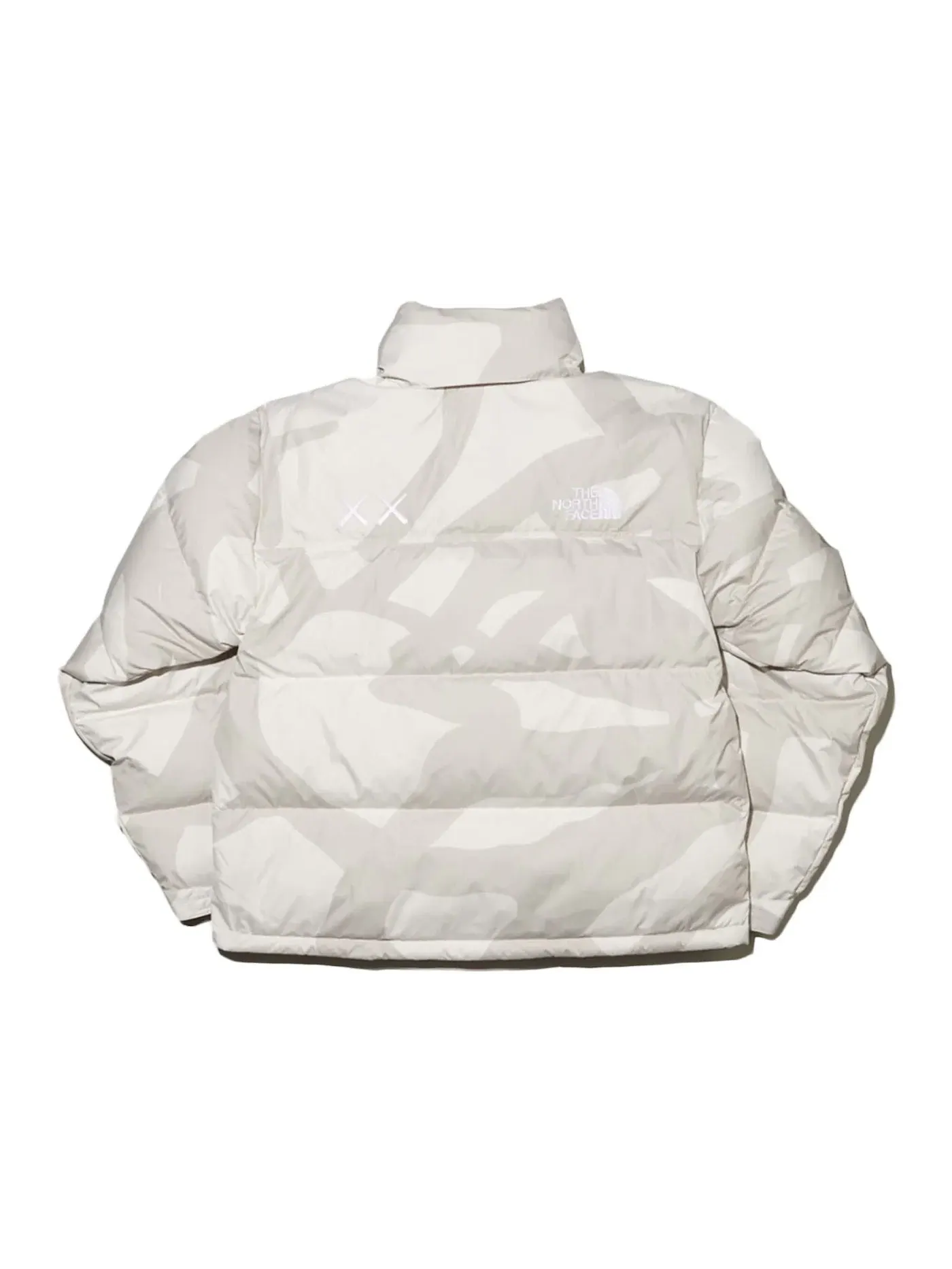 Мужская куртка-пуховик с принтом Retro 1996 Nuptse Jacket KAWS — изображение 2 из 2, слоновая кость