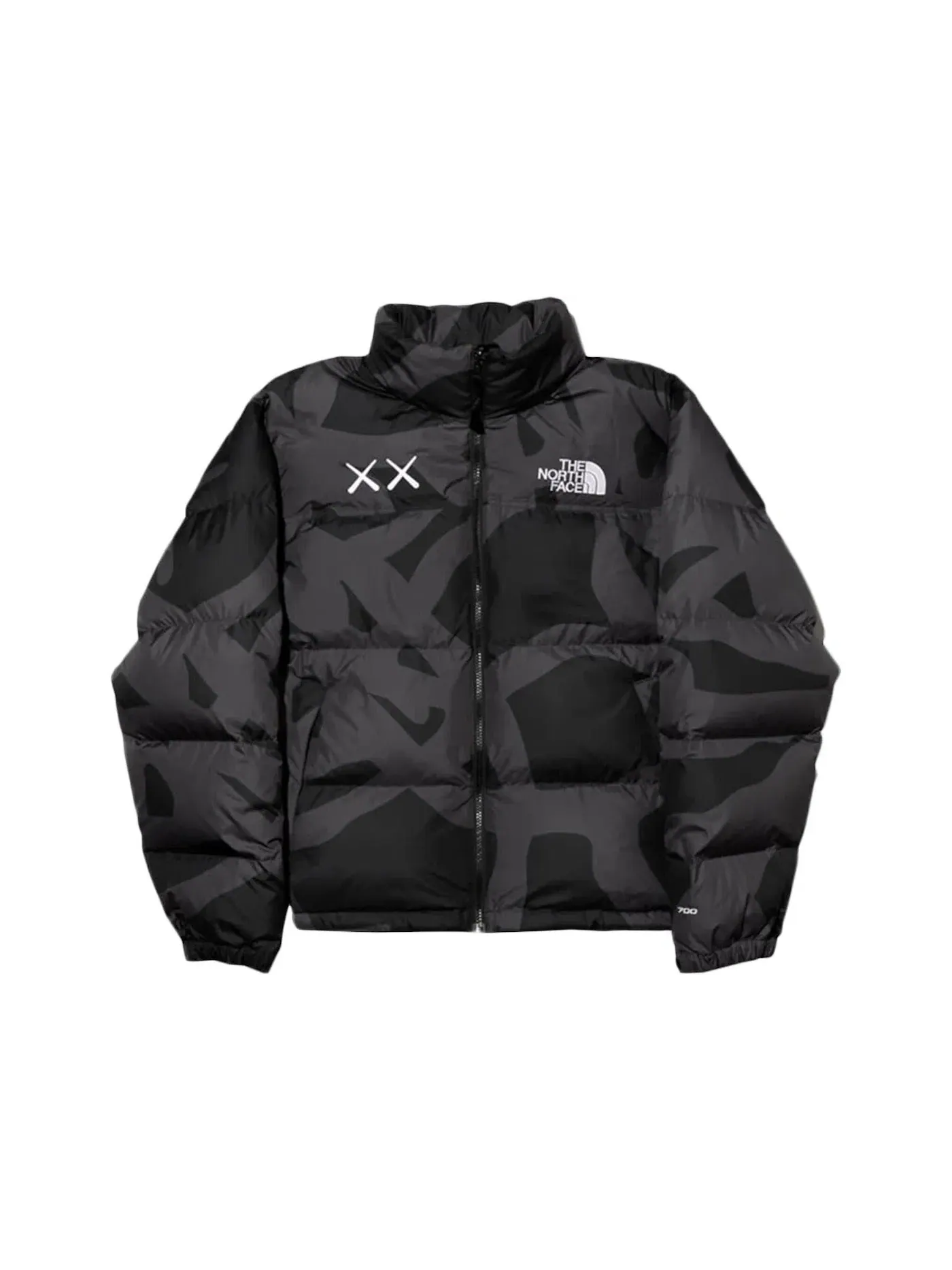 Мужская куртка с абстрактным принтом Retro 1996 Nuptse Jacket KAWS — изображение 1 из 2, черный