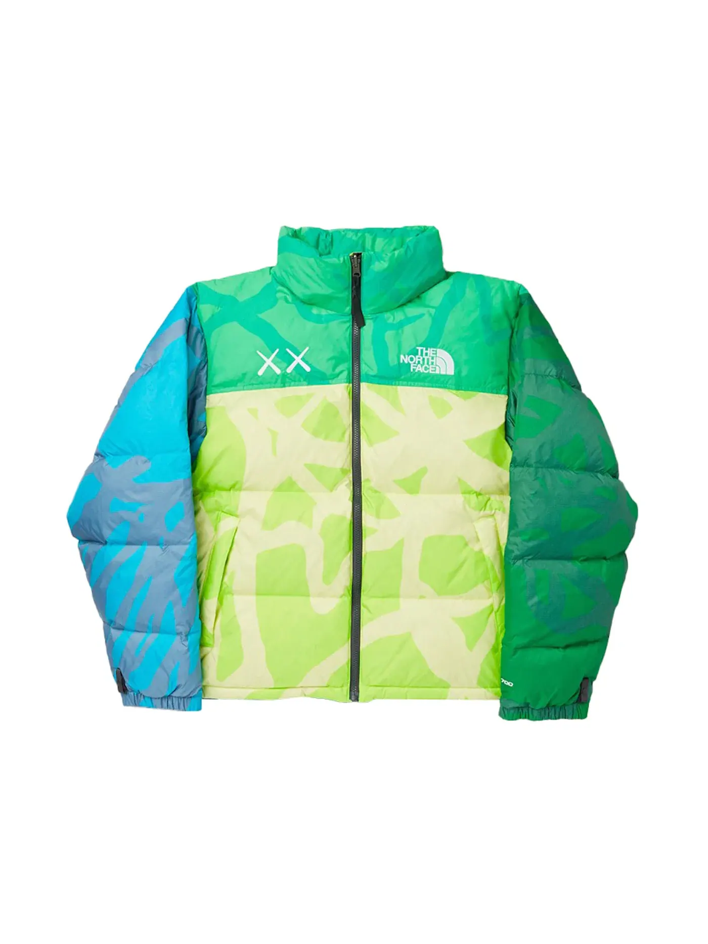 Детская куртка с принтом Retro 1996 Nuptse Jacket KAWS — изображение 1 из 2, зеленый