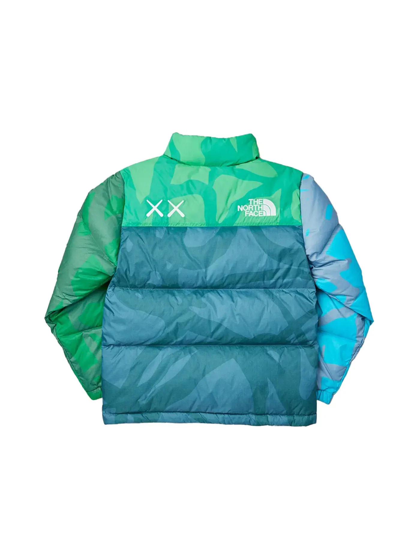 Детская куртка с принтом Retro 1996 Nuptse Jacket KAWS — изображение 2 из 2, зеленый
