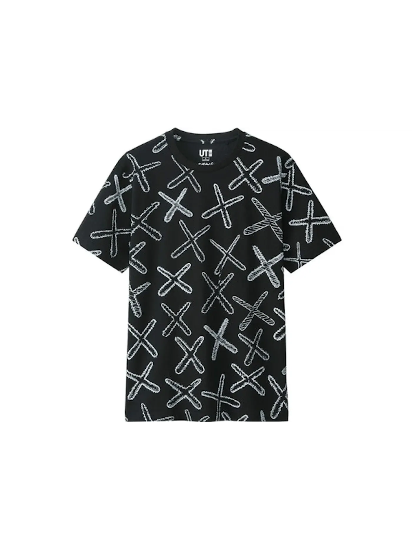 Унисекс футболка с принтом KAWS x Uniqlo All Over X Tee (Japanese Sizing) — изображение 1 из 1, черный