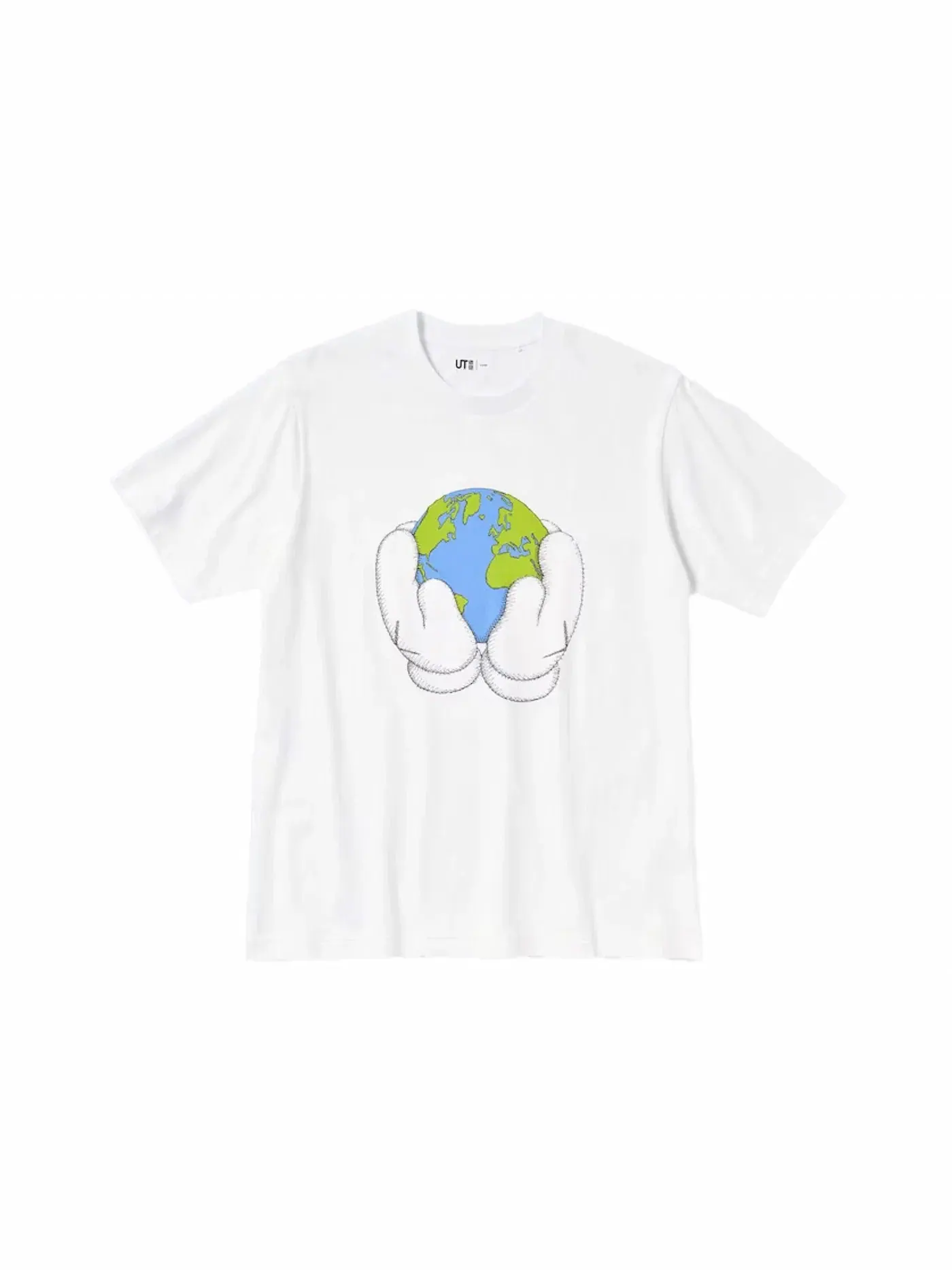 Детская футболка с принтом KAWS x Uniqlo Peace For All — изображение 1 из 2, белый