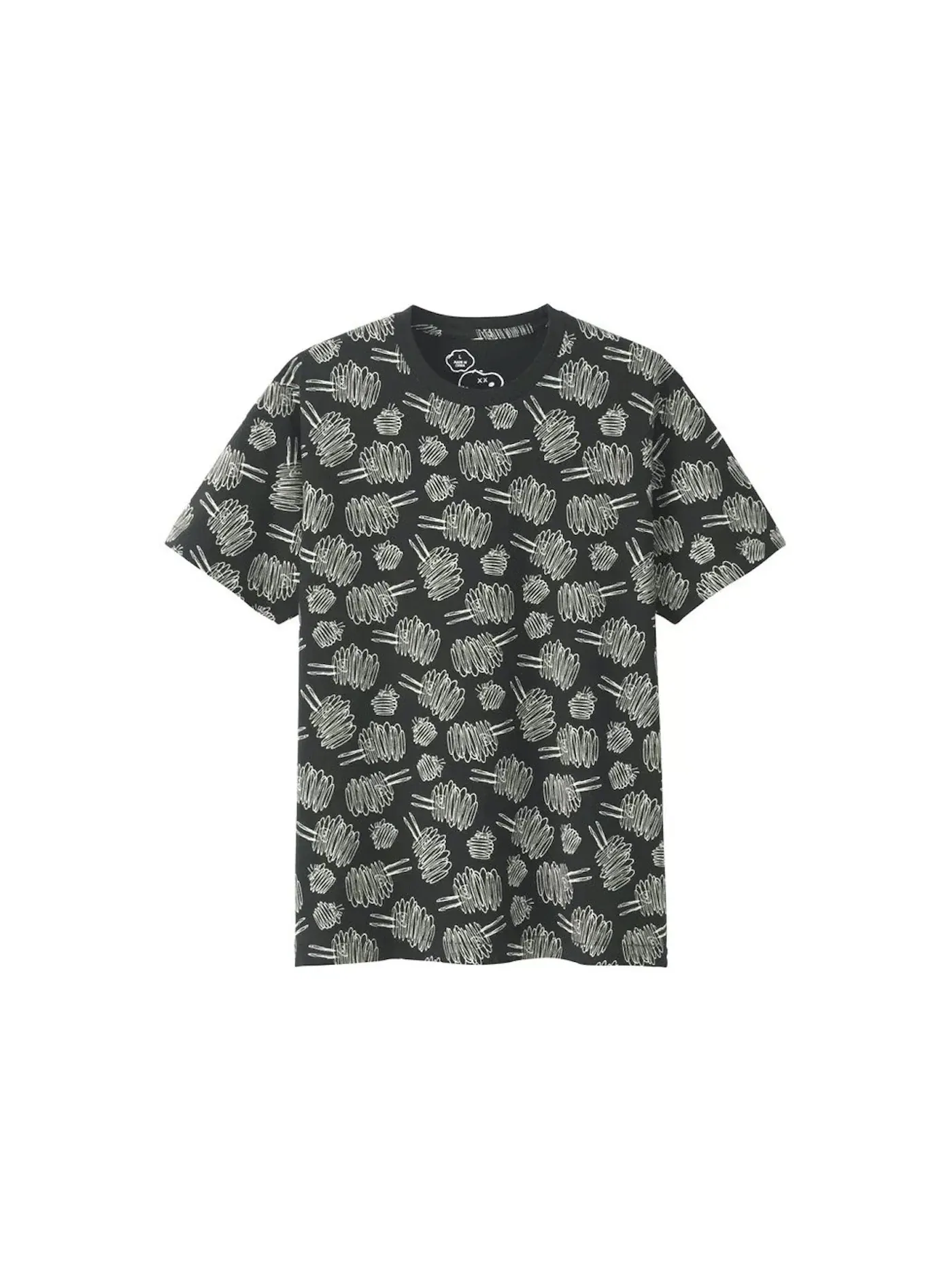 Футболка с принтом KAWS x Uniqlo x Peanuts Dust Cloud All Over Tee — изображение 1 из 1, черный