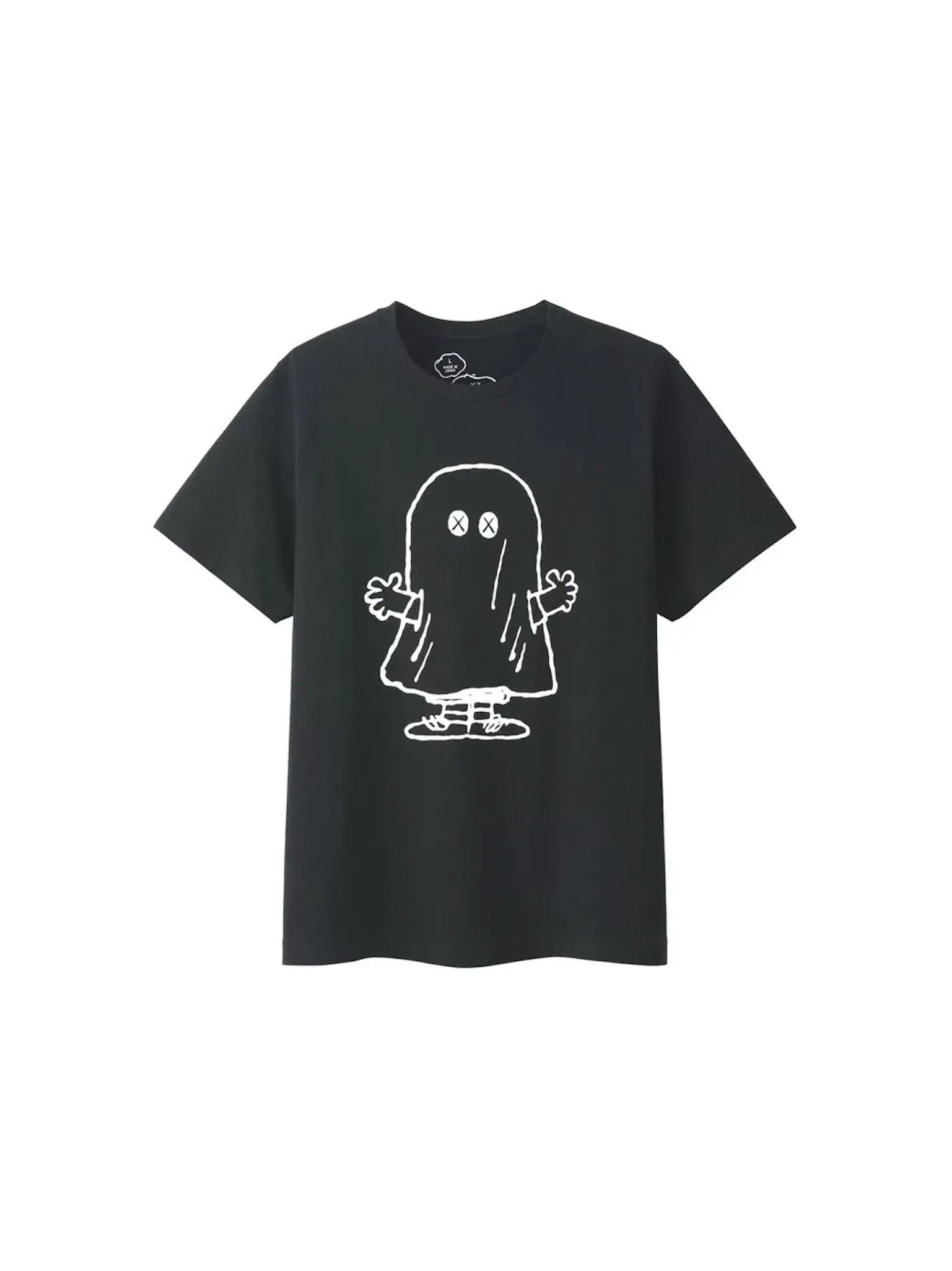 Детская футболка с принтом Ghost Tee KAWS — изображение 1 из 1, черный
