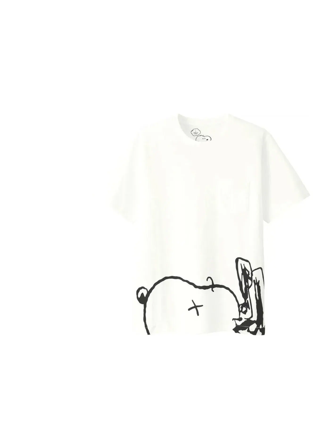 Футболка с карманом Snoopy Face Pocket Tee KAWS — изображение 1 из 1, белый