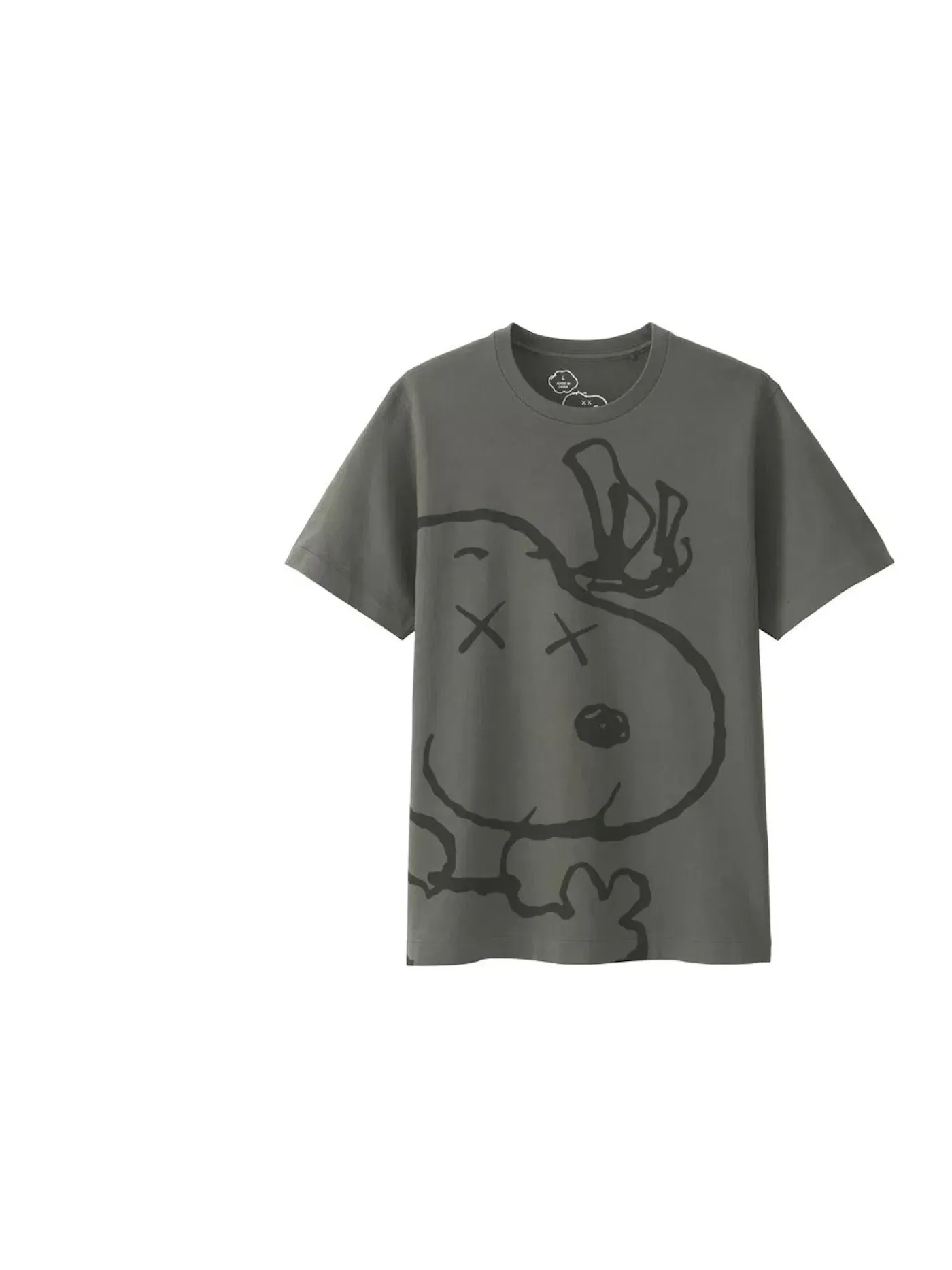 Детская футболка с принтом Snoopy Face KAWS — изображение 1 из 1, серый