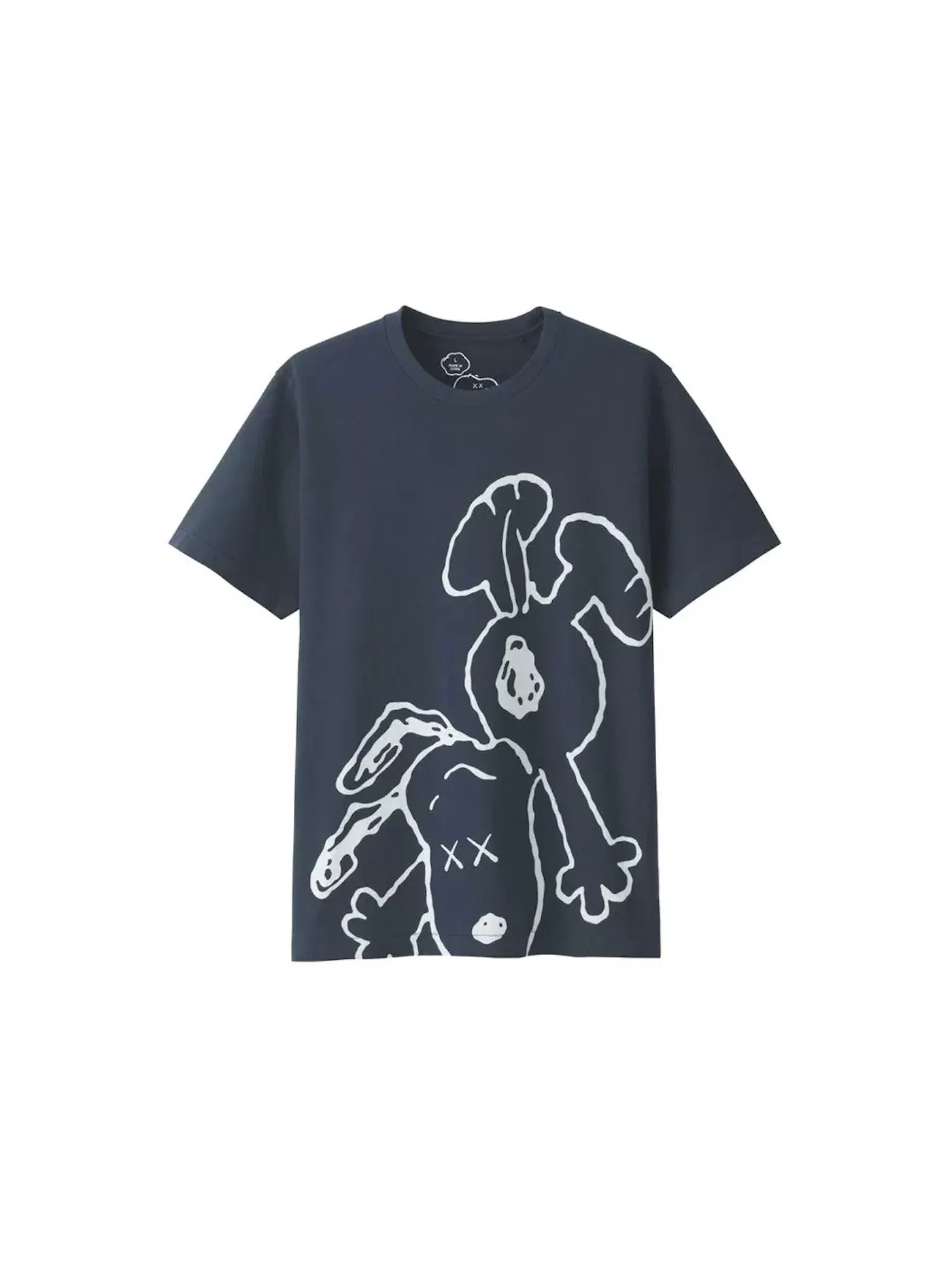 Детская футболка с принтом KAWS x Uniqlo x Peanuts Snoopy Falling Tee — изображение 1 из 1, темно-синий
