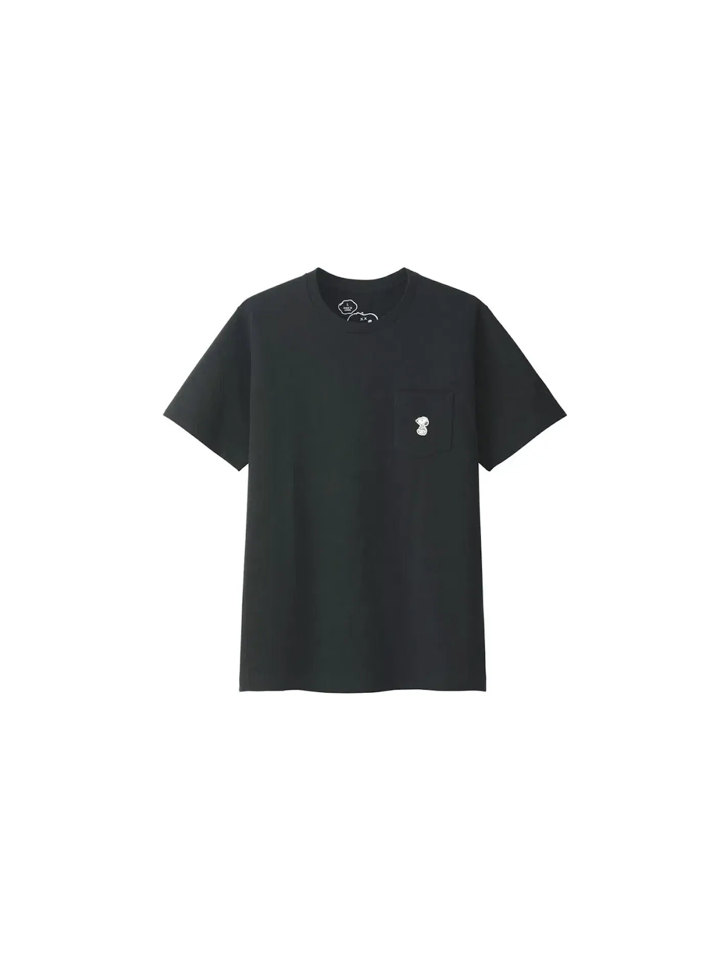 Детская футболка с принтом KAWS x Uniqlo x Peanuts Snoopy Pocket Tee — изображение 1 из 1, черный