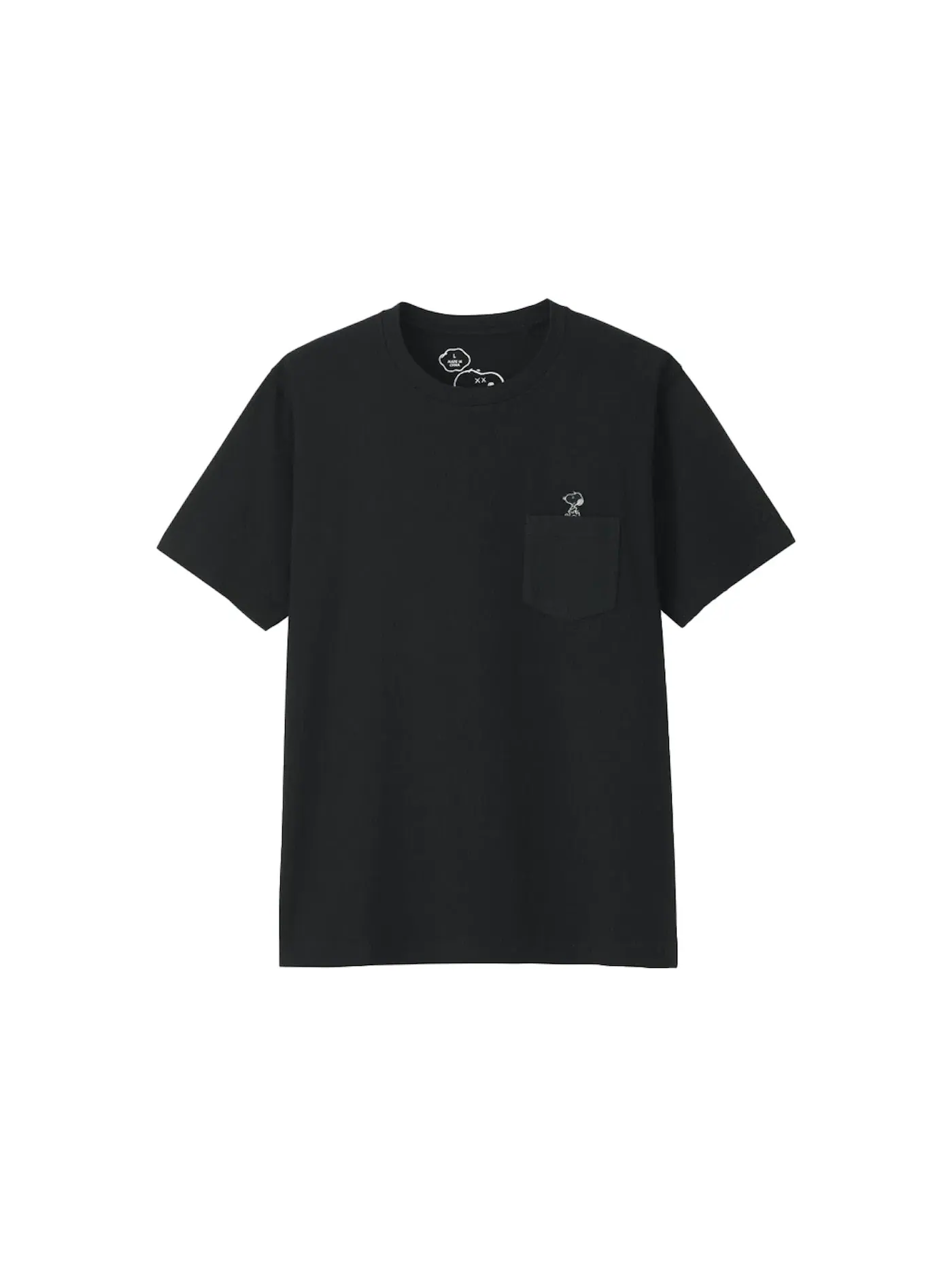 Детская футболка с принтом Snoopy Pocket Tee KAWS — изображение 1 из 1, черный