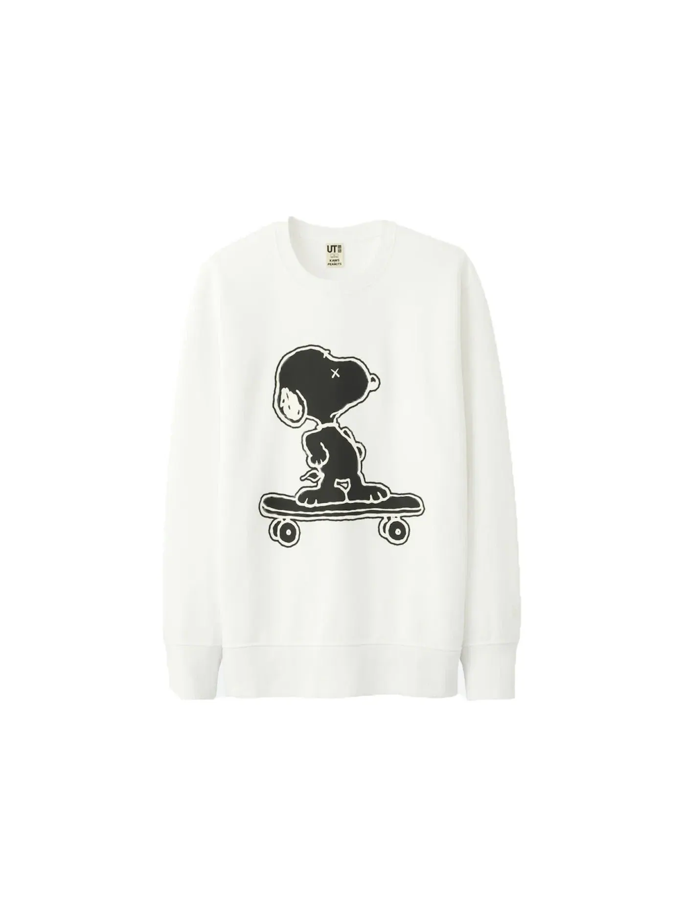 Мужской свитшот с принтом KAWS x Uniqlo x Peanuts Snoopy Skateboarding KAWS — изображение 1 из 1, белый